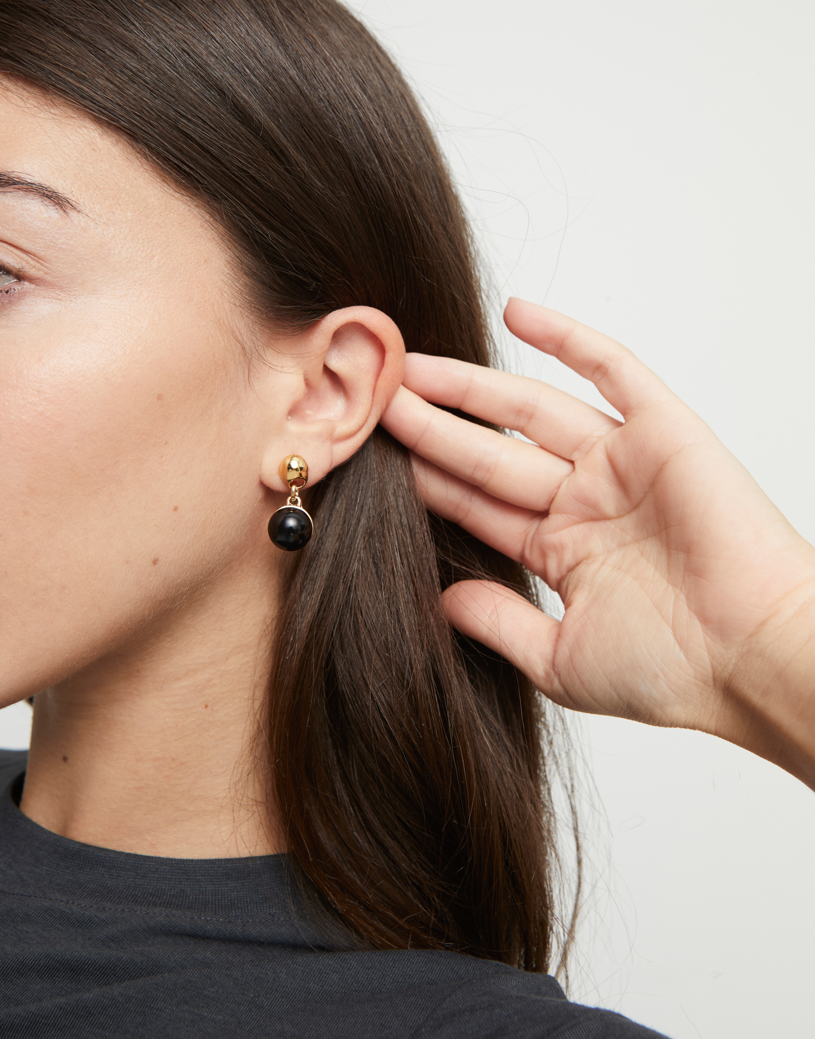 Drop earrings with two murano glass beads, Golden, large thumbnail