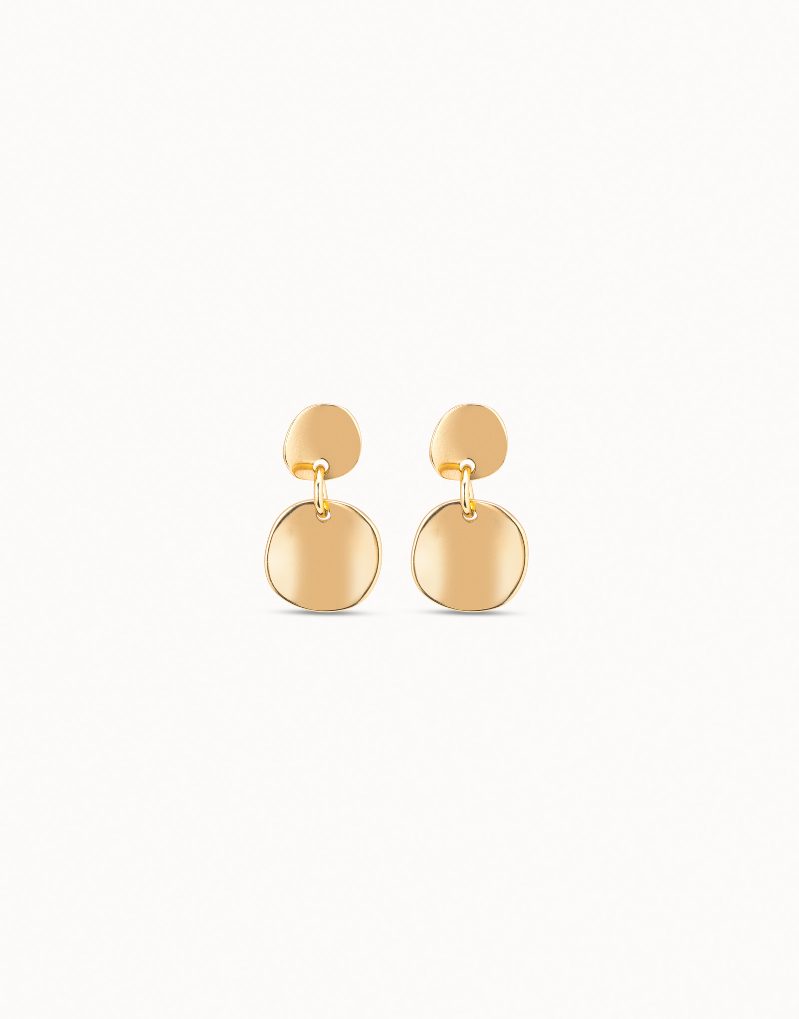 Circle drop earrings, Golden, large thumbnail