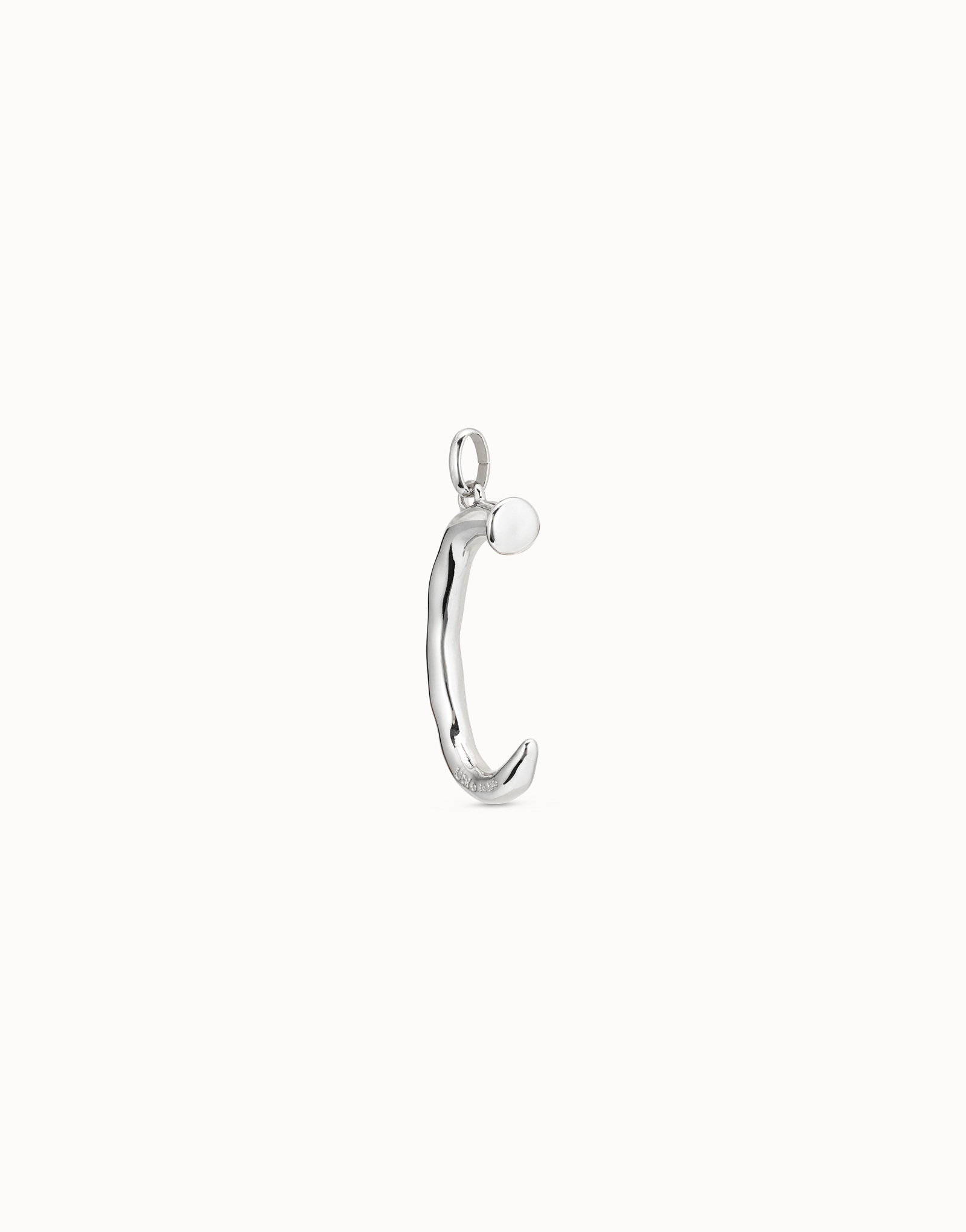 Large C initial charm, Silver, large thumbnail