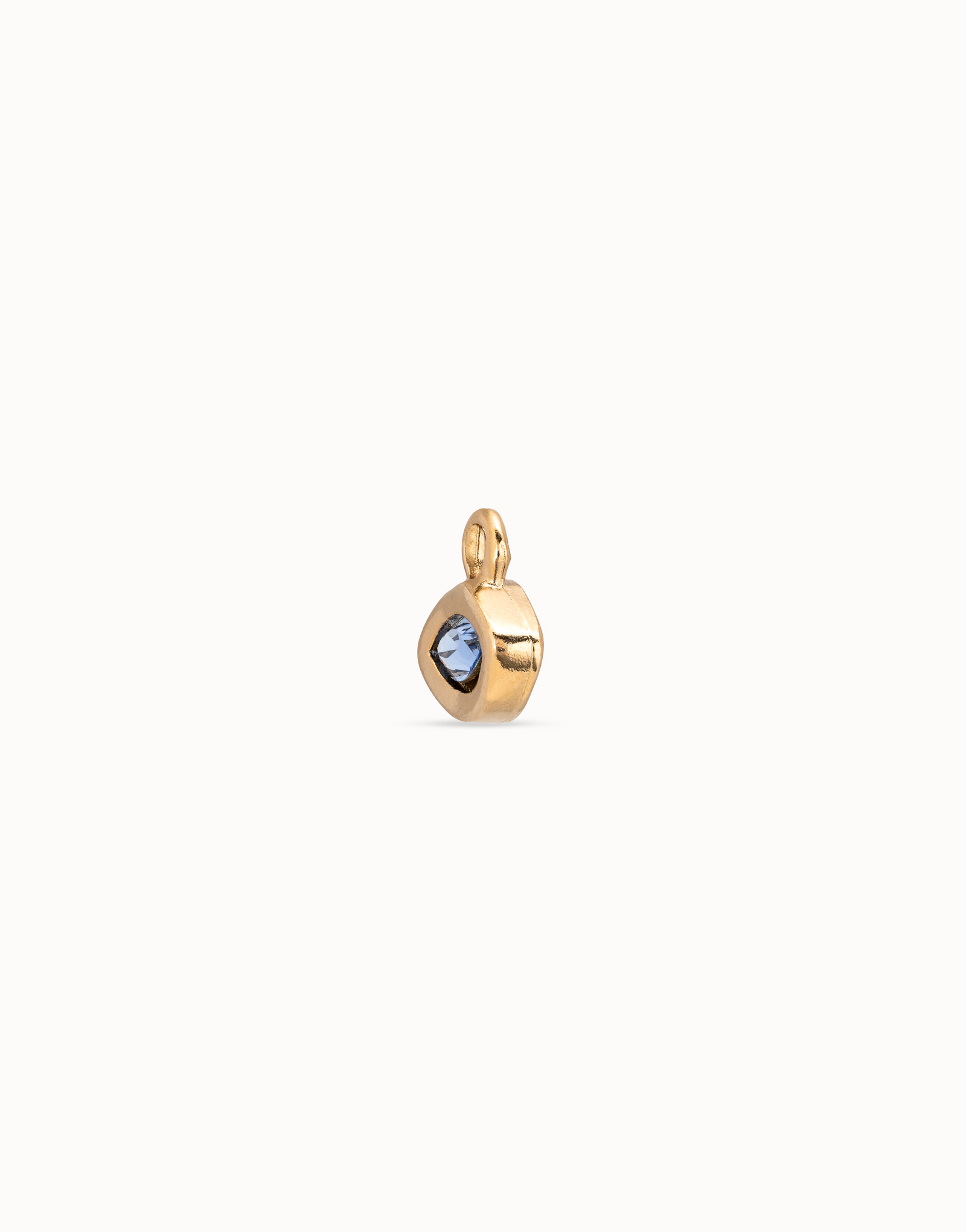 Single Hoop Charm  With A Crystal, Golden, large thumbnail