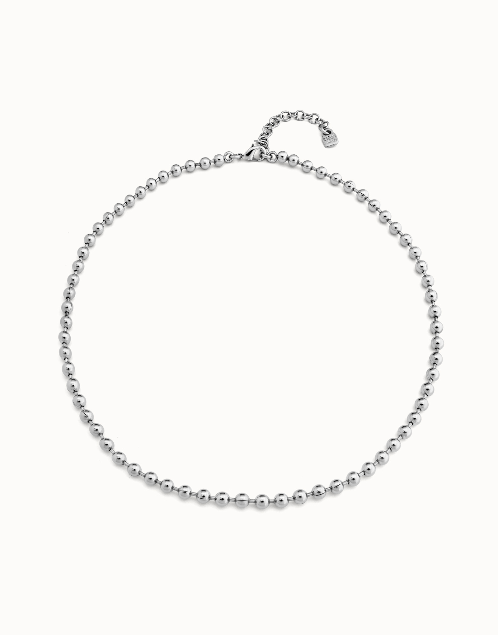 Beaded chain necklace, Silver, large thumbnail