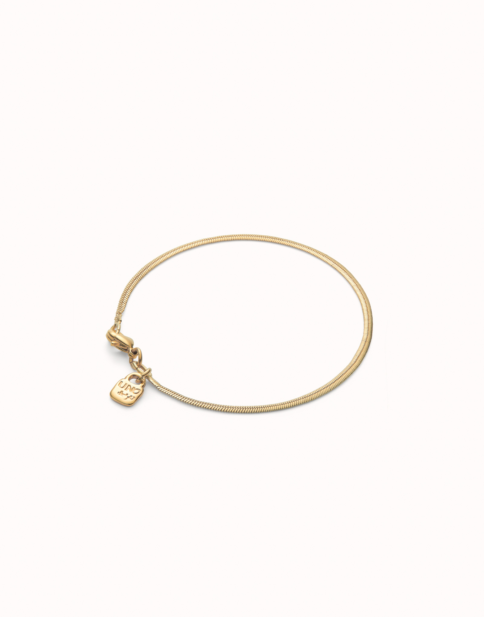 Flat snake chain bracelet, Golden, large thumbnail