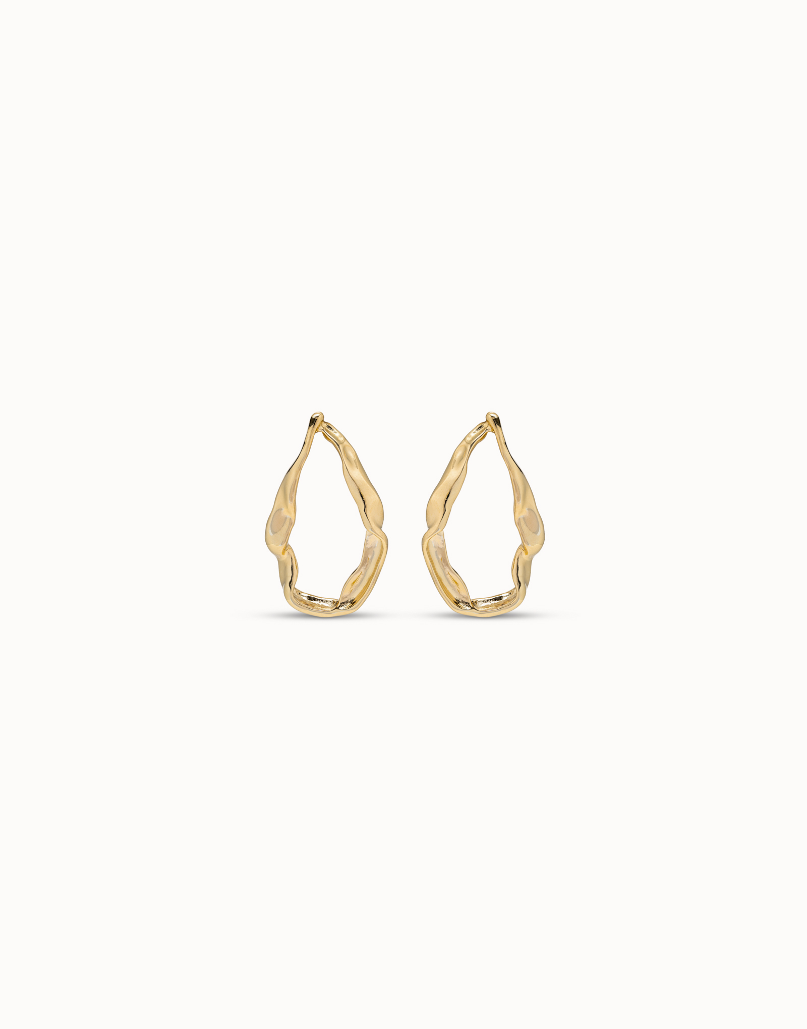 Large hoop earrings, Golden, large thumbnail