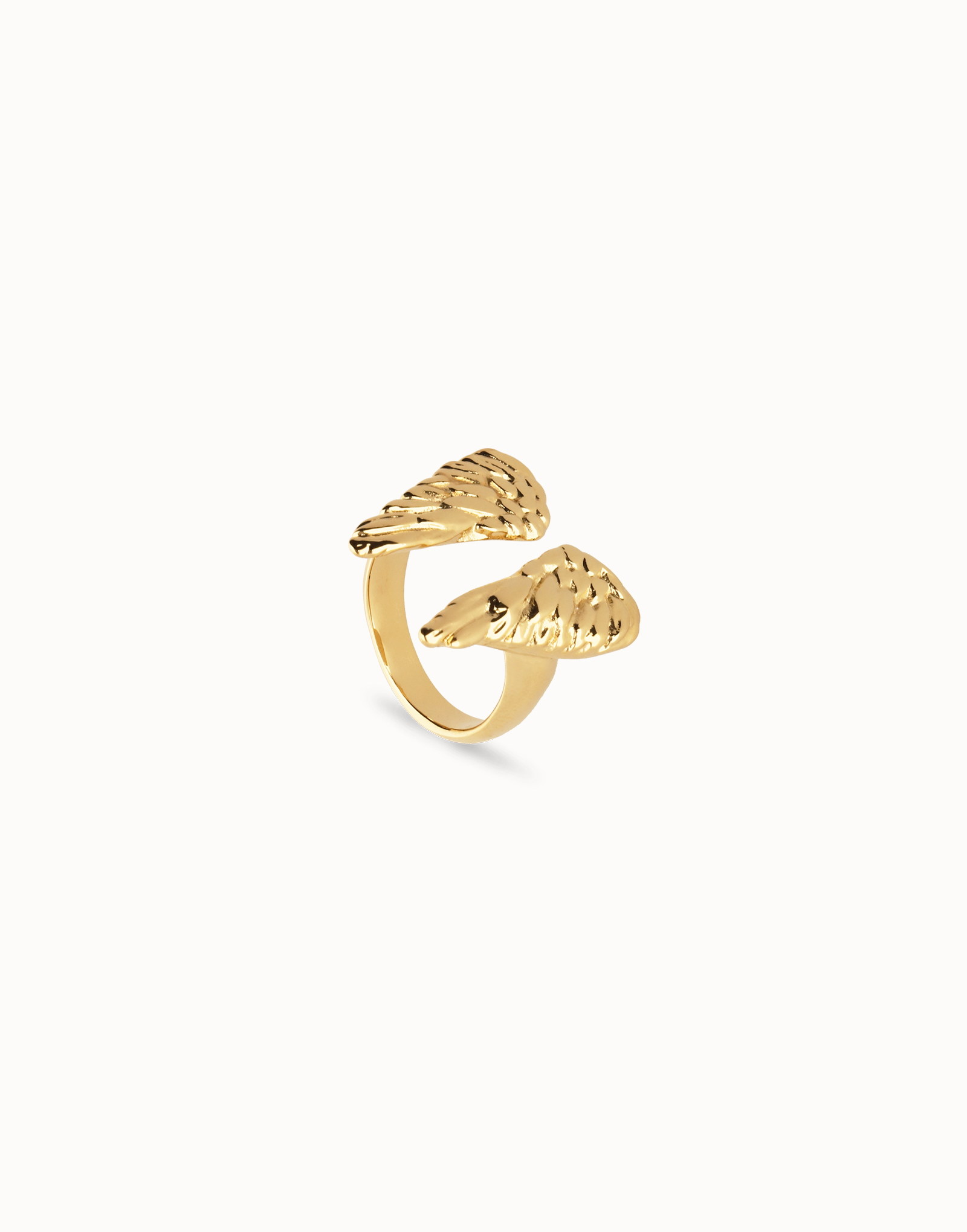 Ring with wing design, Golden, large thumbnail