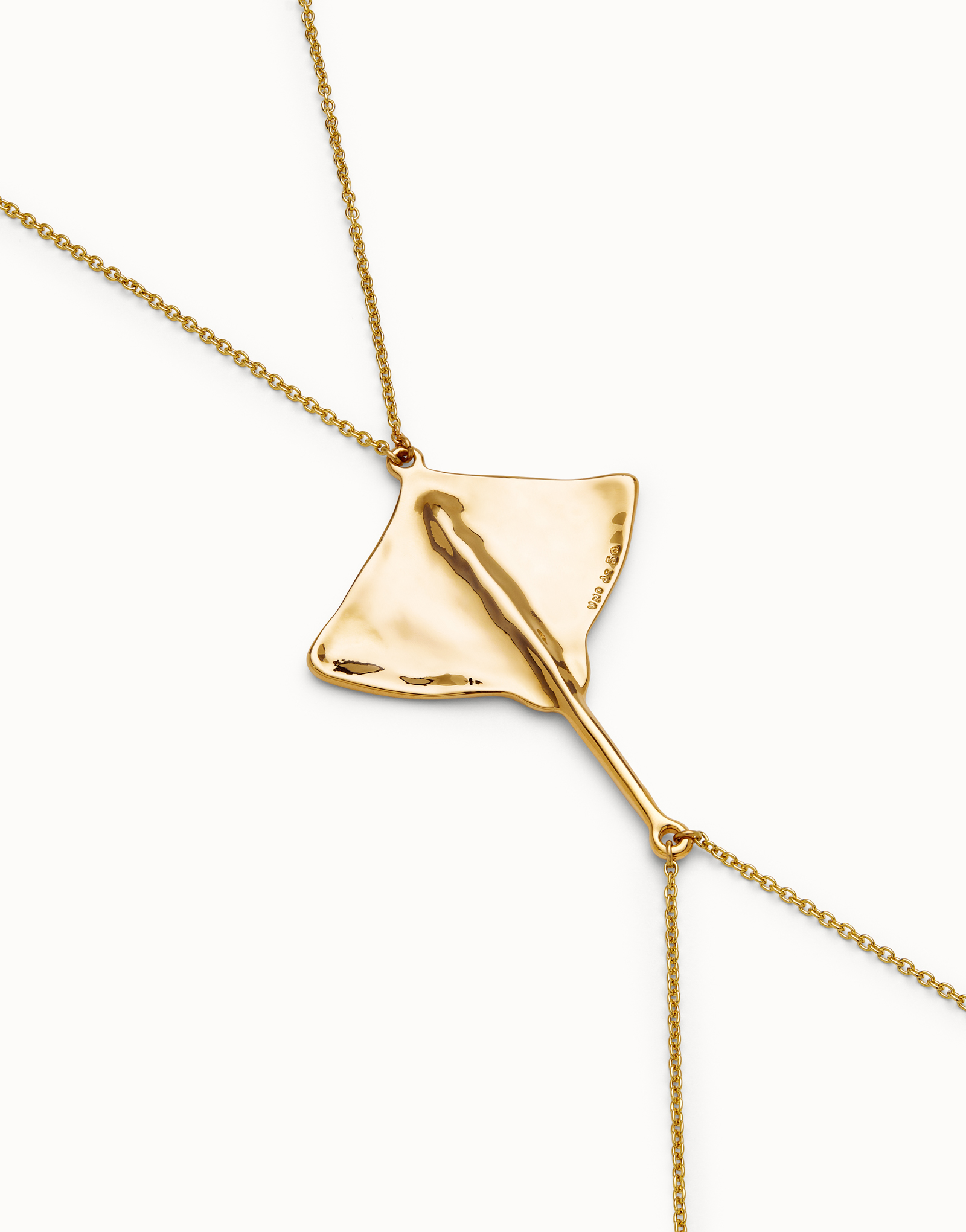 Collier en chaîne pour corps plaquée or 18 carats et raie manta, Or, large thumbnail