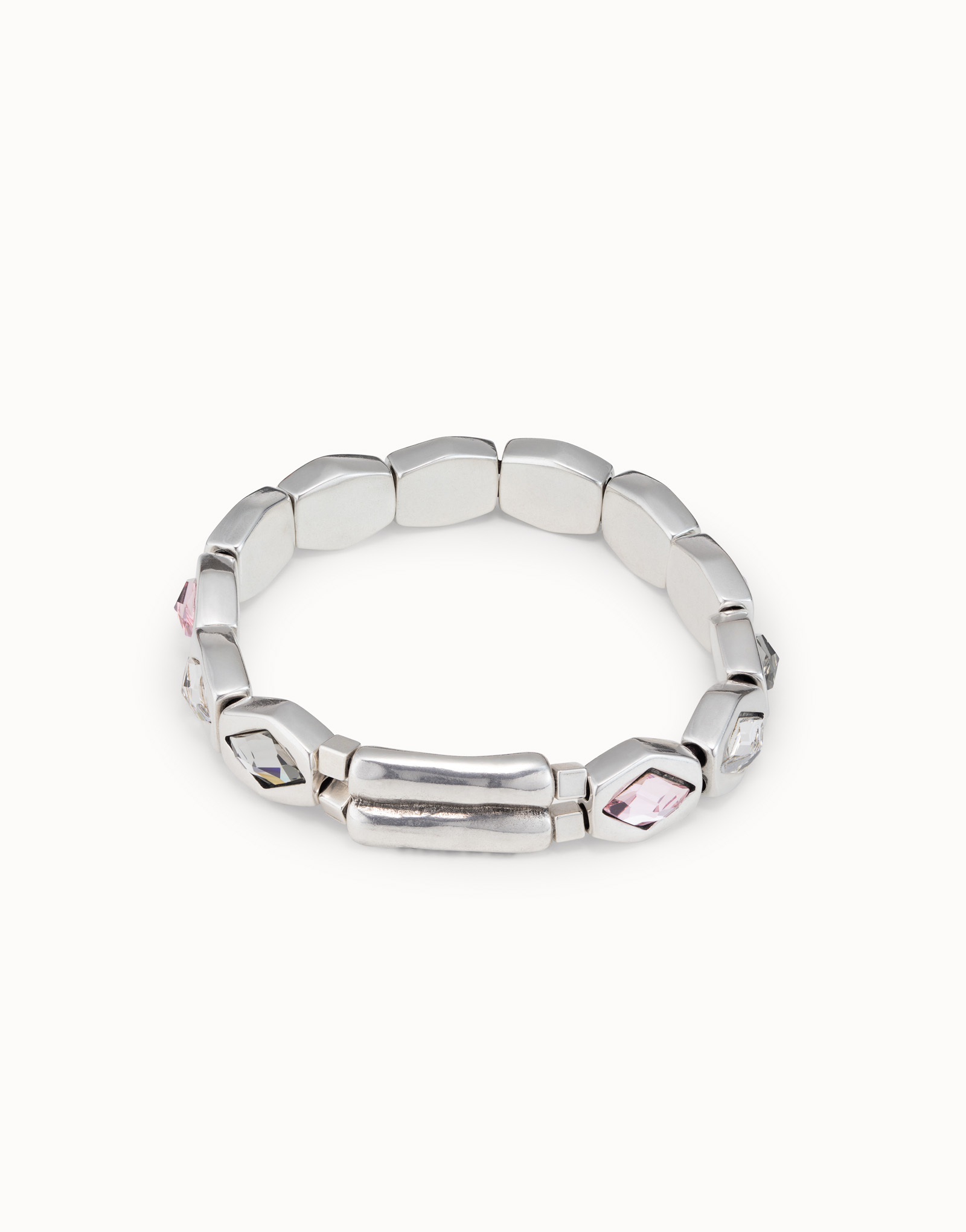 Beaded stretch bracelet with hexagonal  beads, , large thumbnail