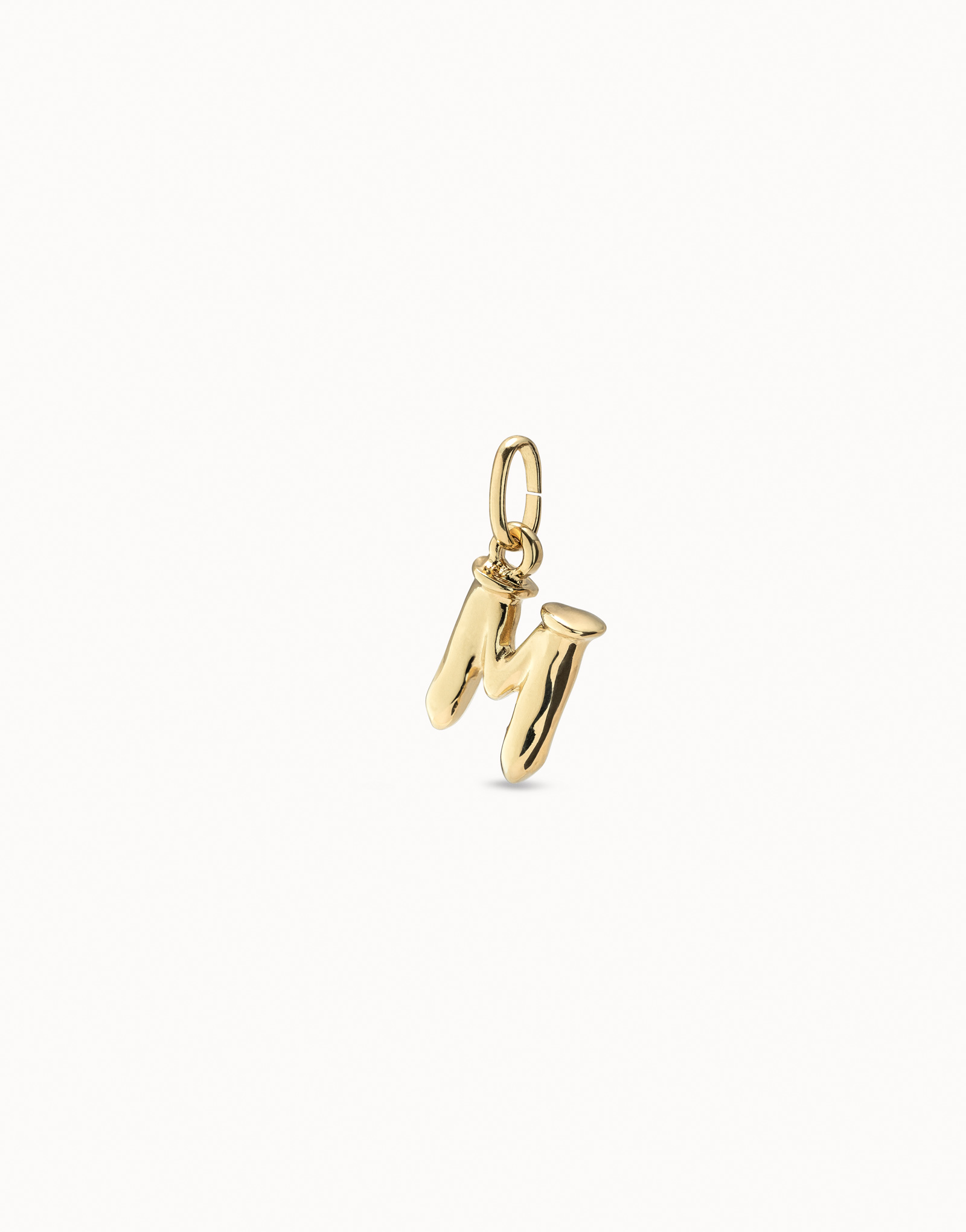 Medium M initial charm, Golden, large thumbnail