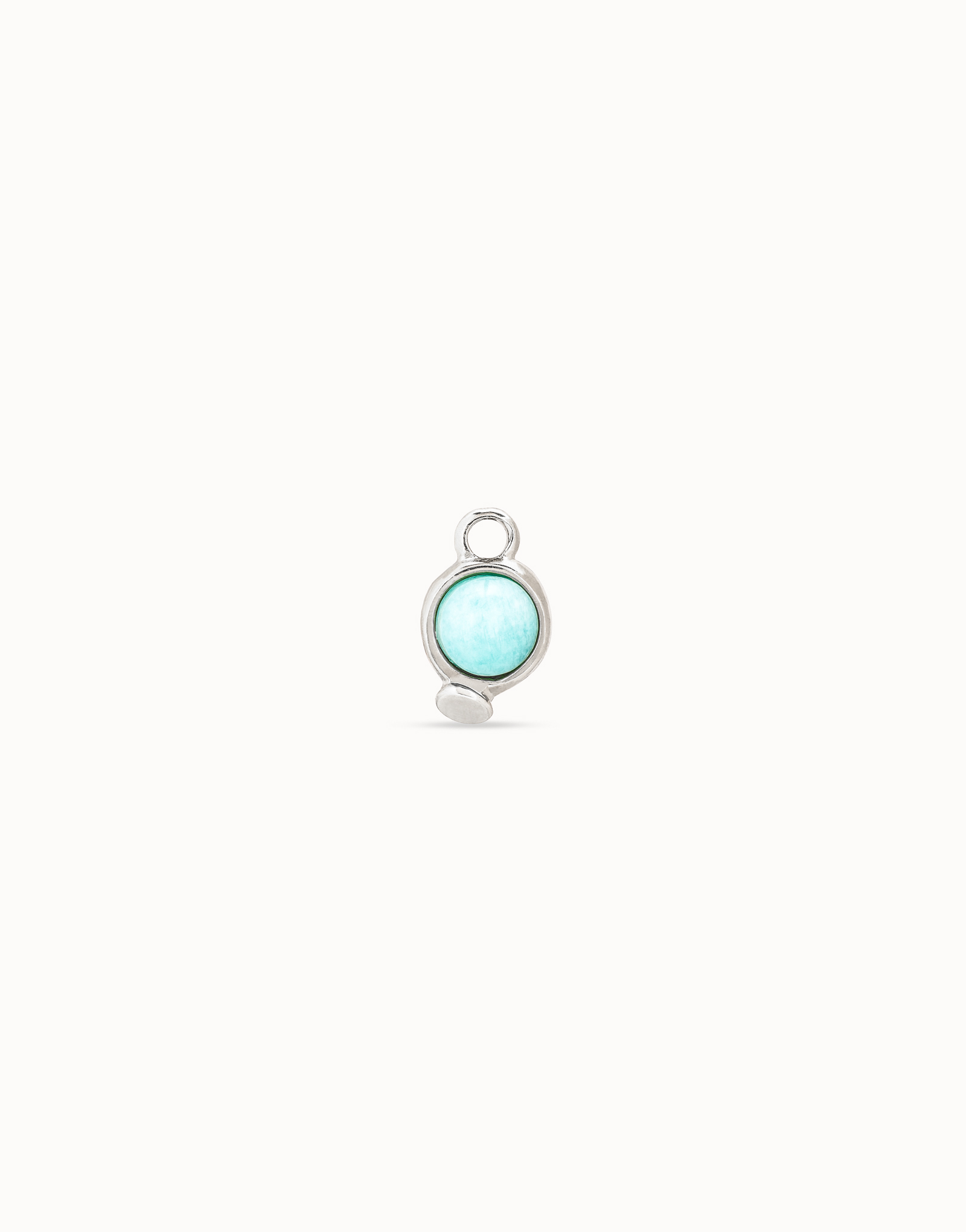 Single Hoop Charm With A Cristal, Silver, large thumbnail