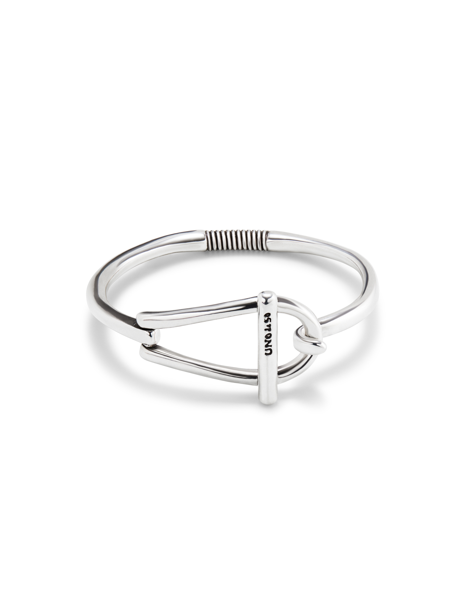 Bangle bracelet with medium sized link, Silver, large thumbnail