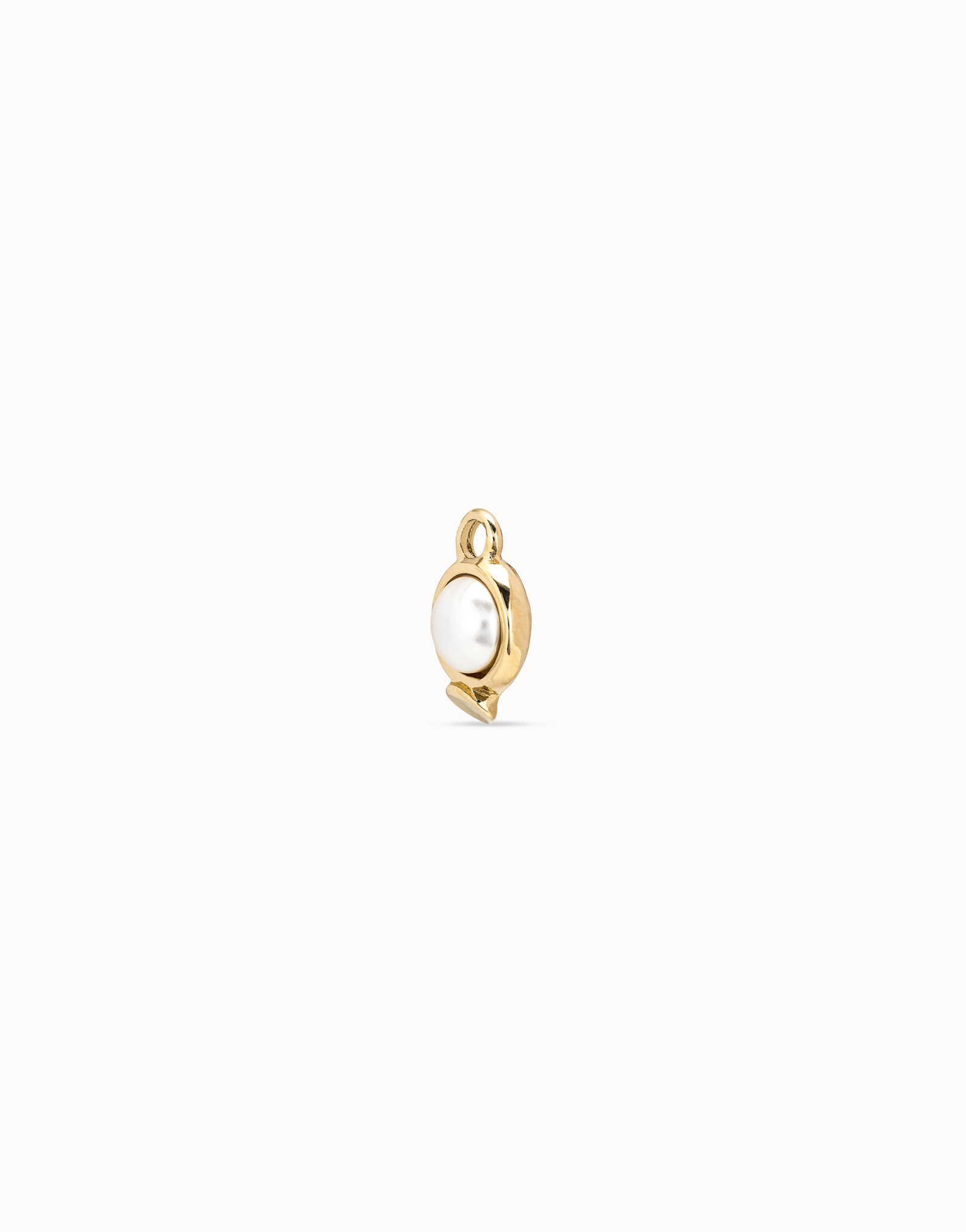 Single Hoop Charm With A Cristal, Golden, large thumbnail