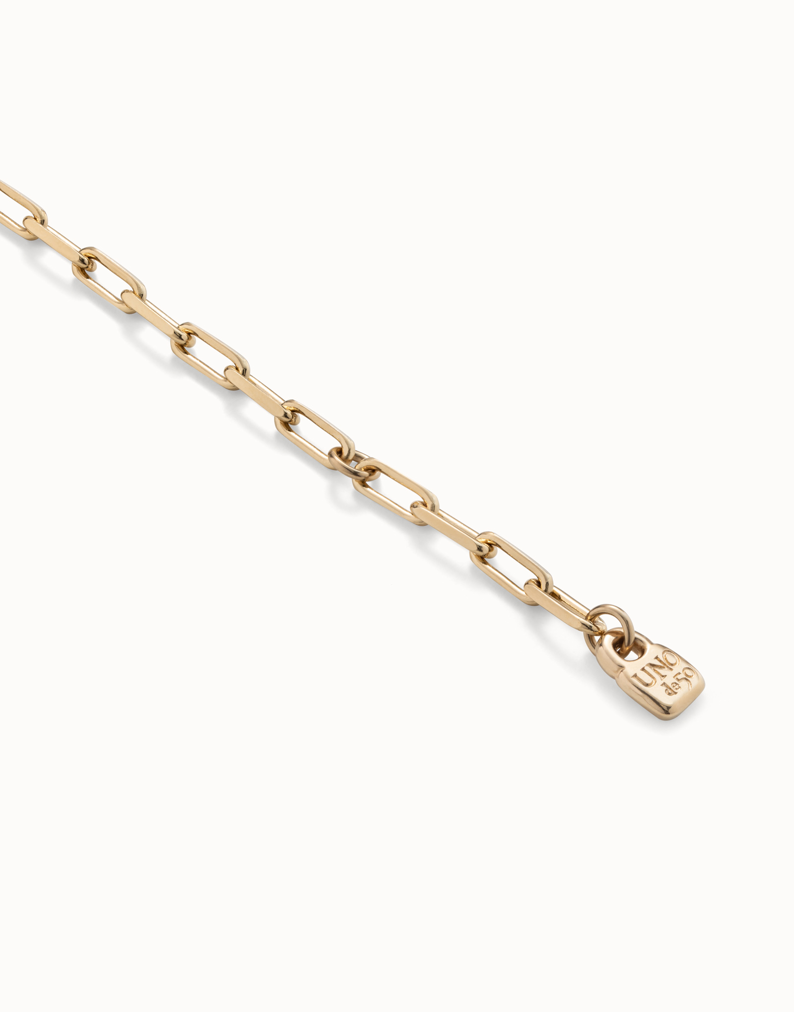Long link chain charm necklace, Golden, large thumbnail