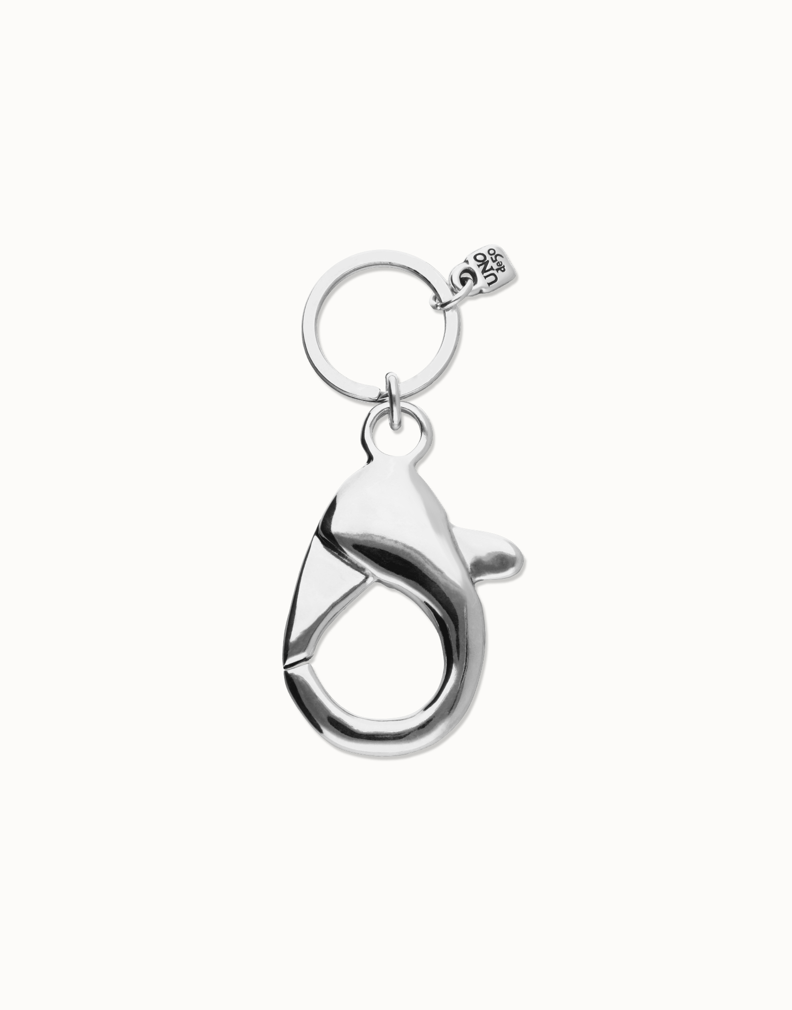 Portachiavi placcato argento con grande moschettone, Argent, large thumbnail