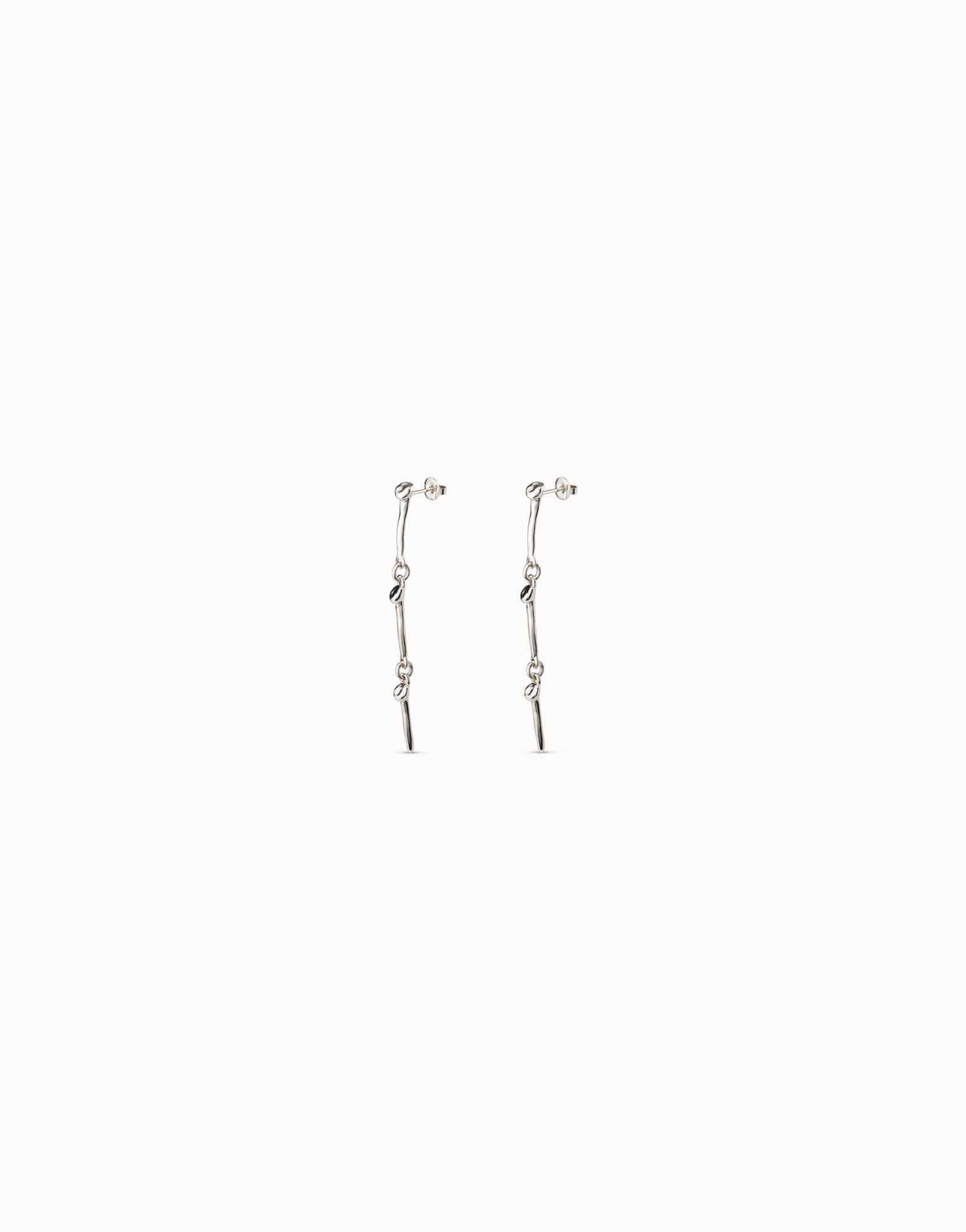 Drop eearrings with the iconic UNOde50 nail, Silver, large thumbnail