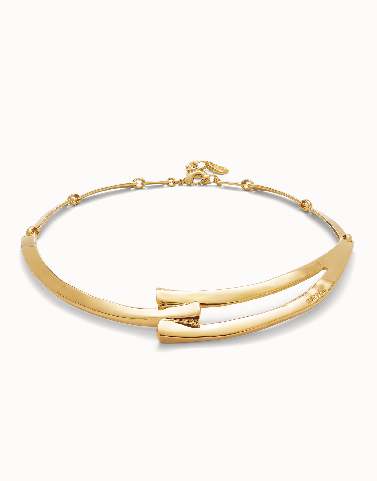 Sculpted Choker Necklace, Golden, large thumbnail