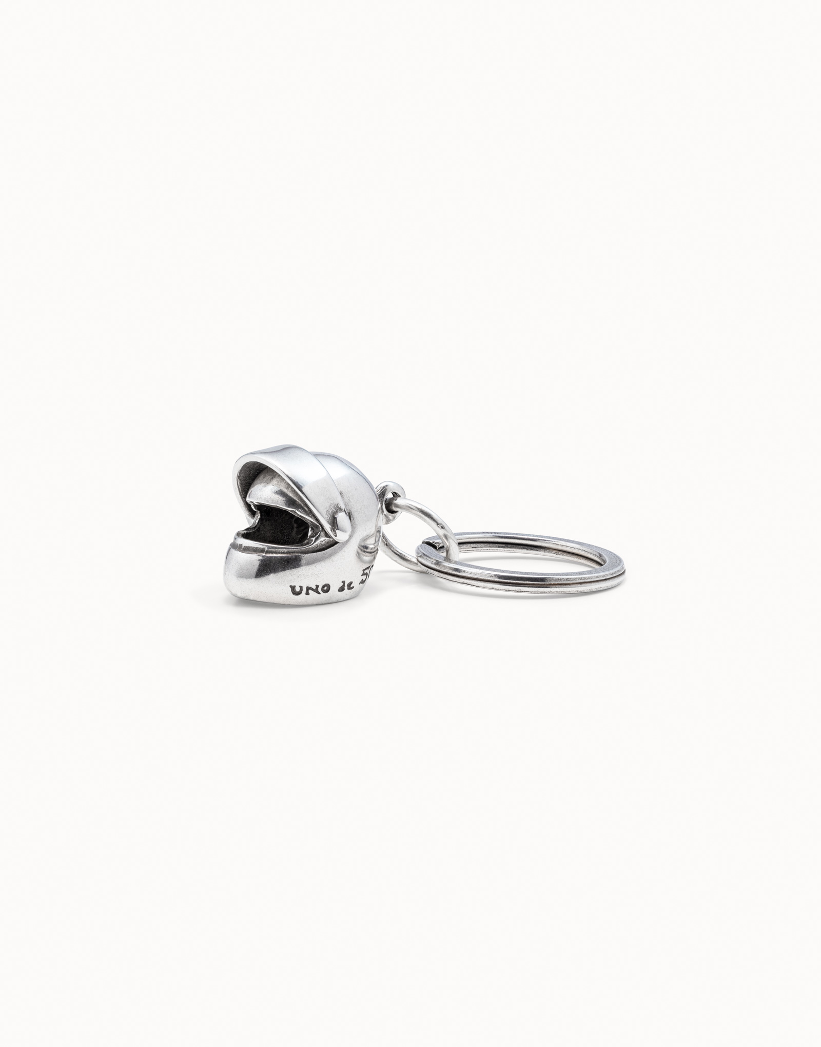 Sterling silver-plated helmet key-ring, , large thumbnail