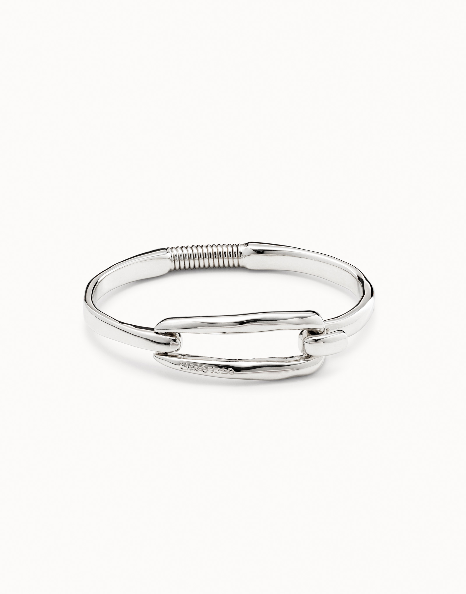 Bangle bracelet with buckle, Silver, large thumbnail