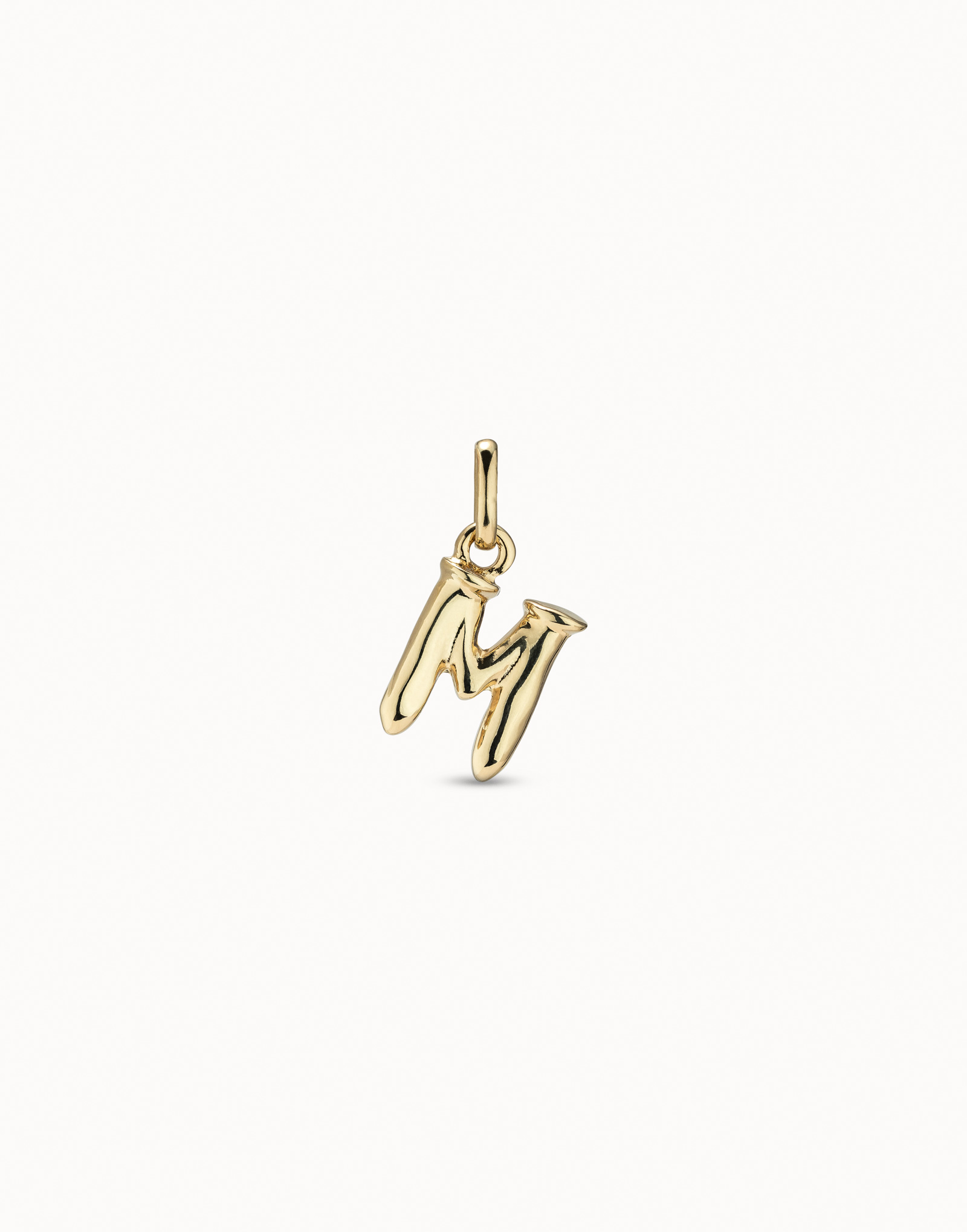 Medium M initial charm, Golden, large thumbnail
