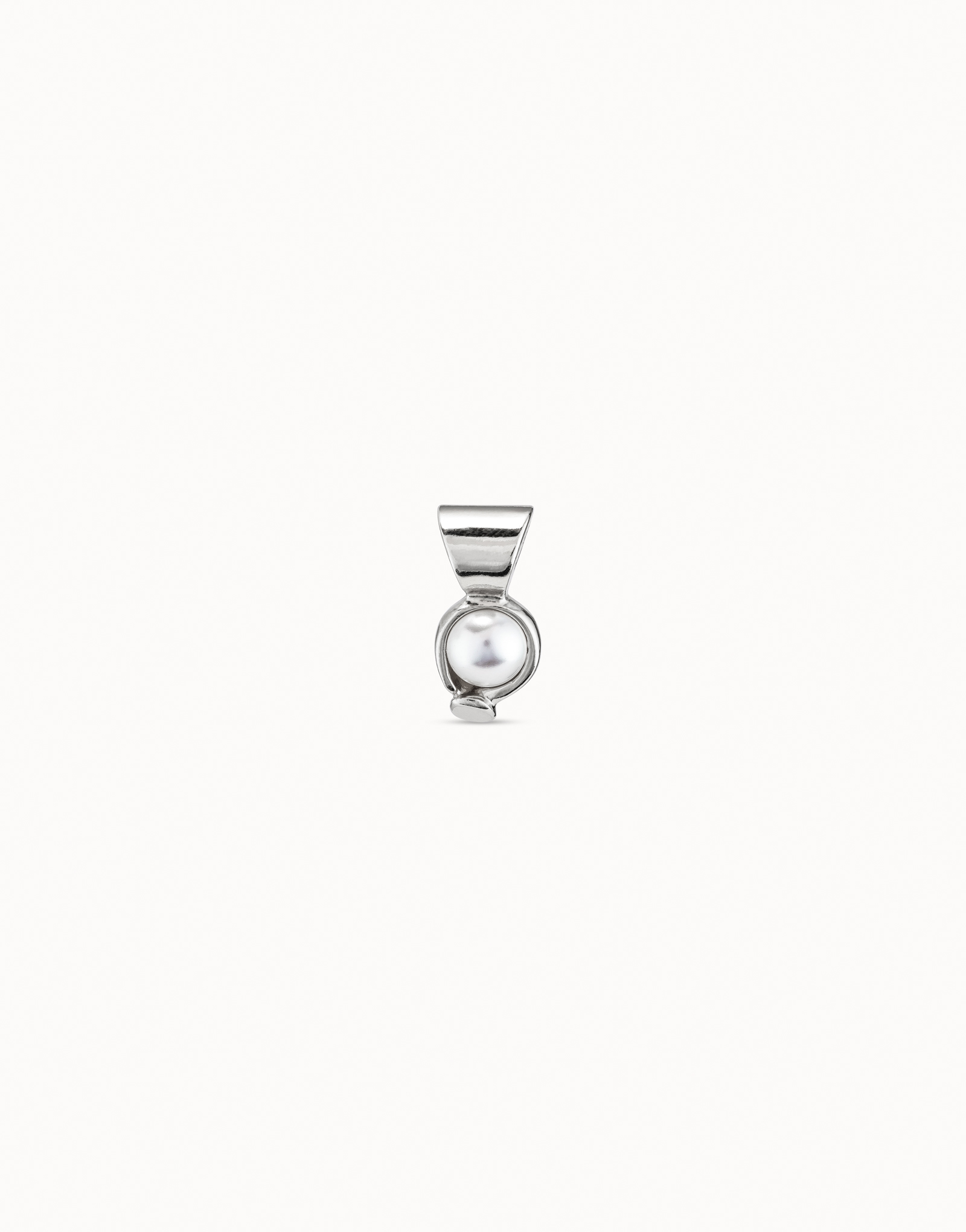 Charm placcato argento Sterling con perla, Argent, large thumbnail