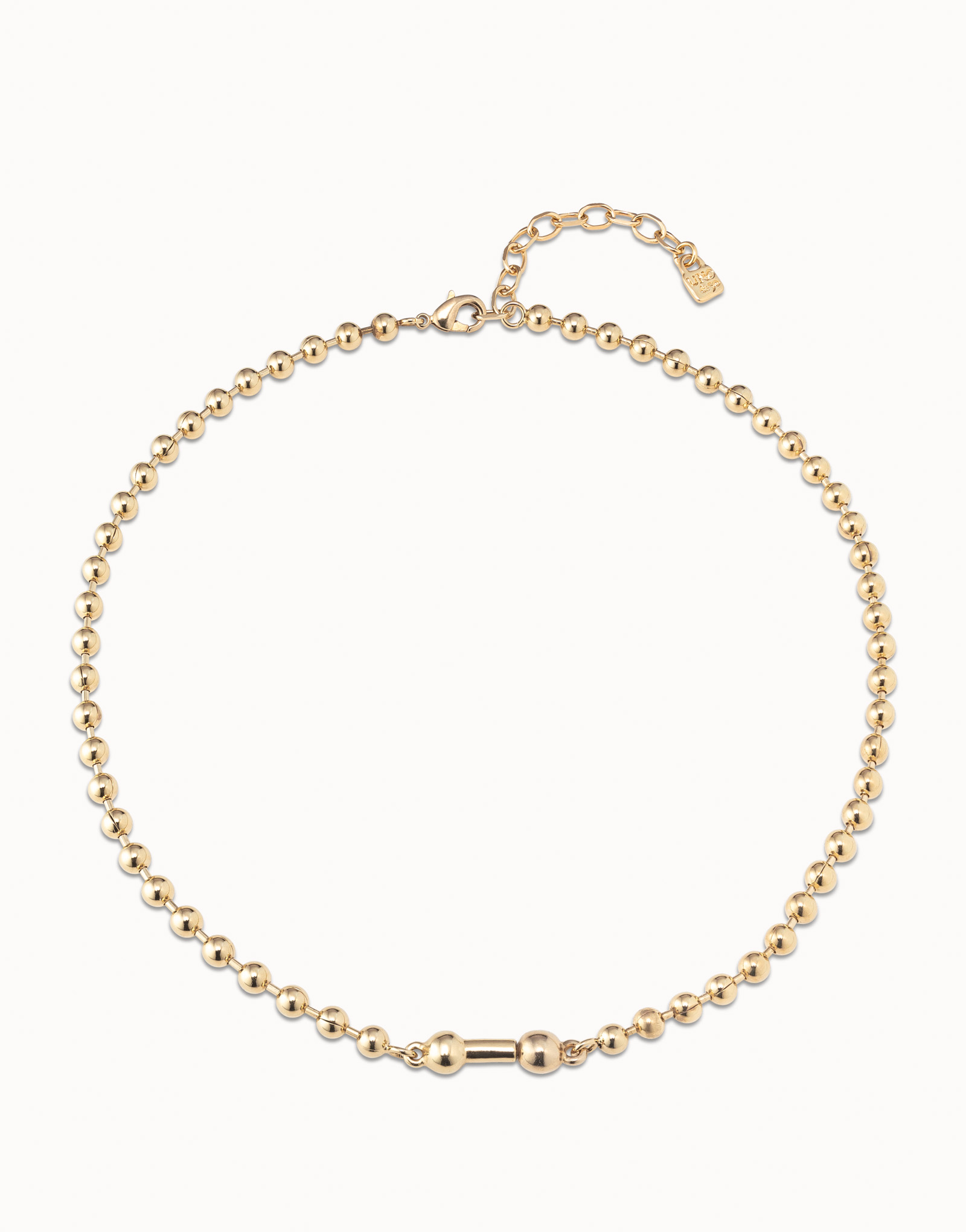 Collar corto bañado en oro de 18k, Dorado, large thumbnail