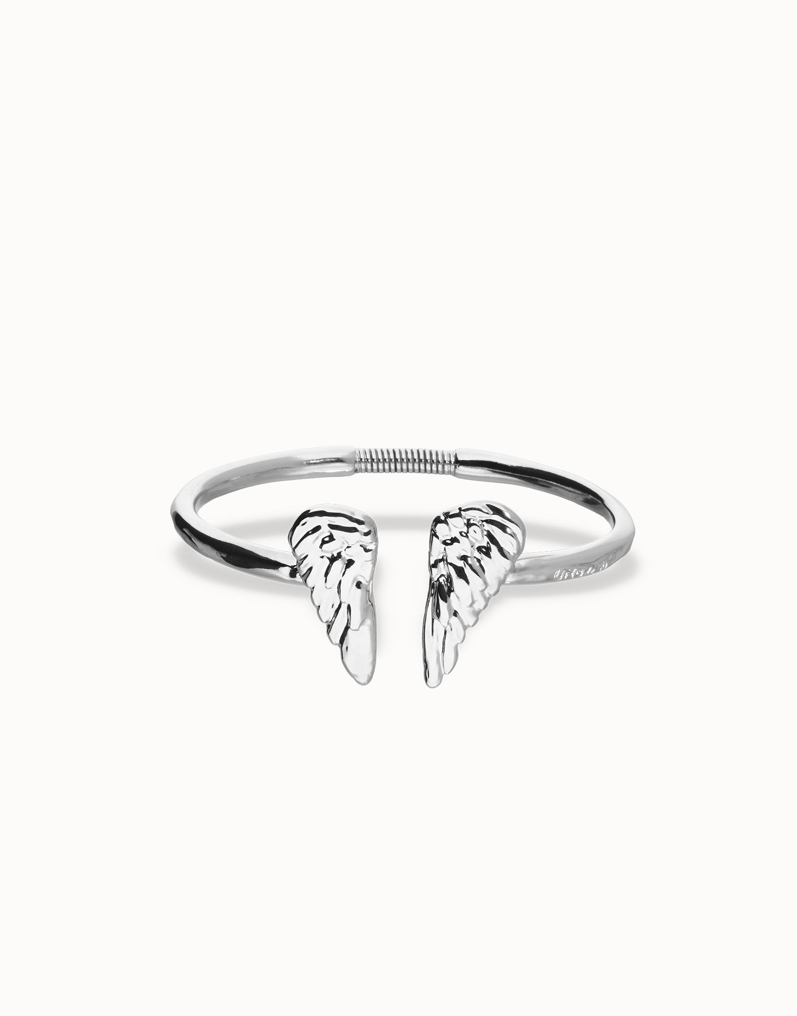 Cuff bracelet with wing detail, Silver, large thumbnail