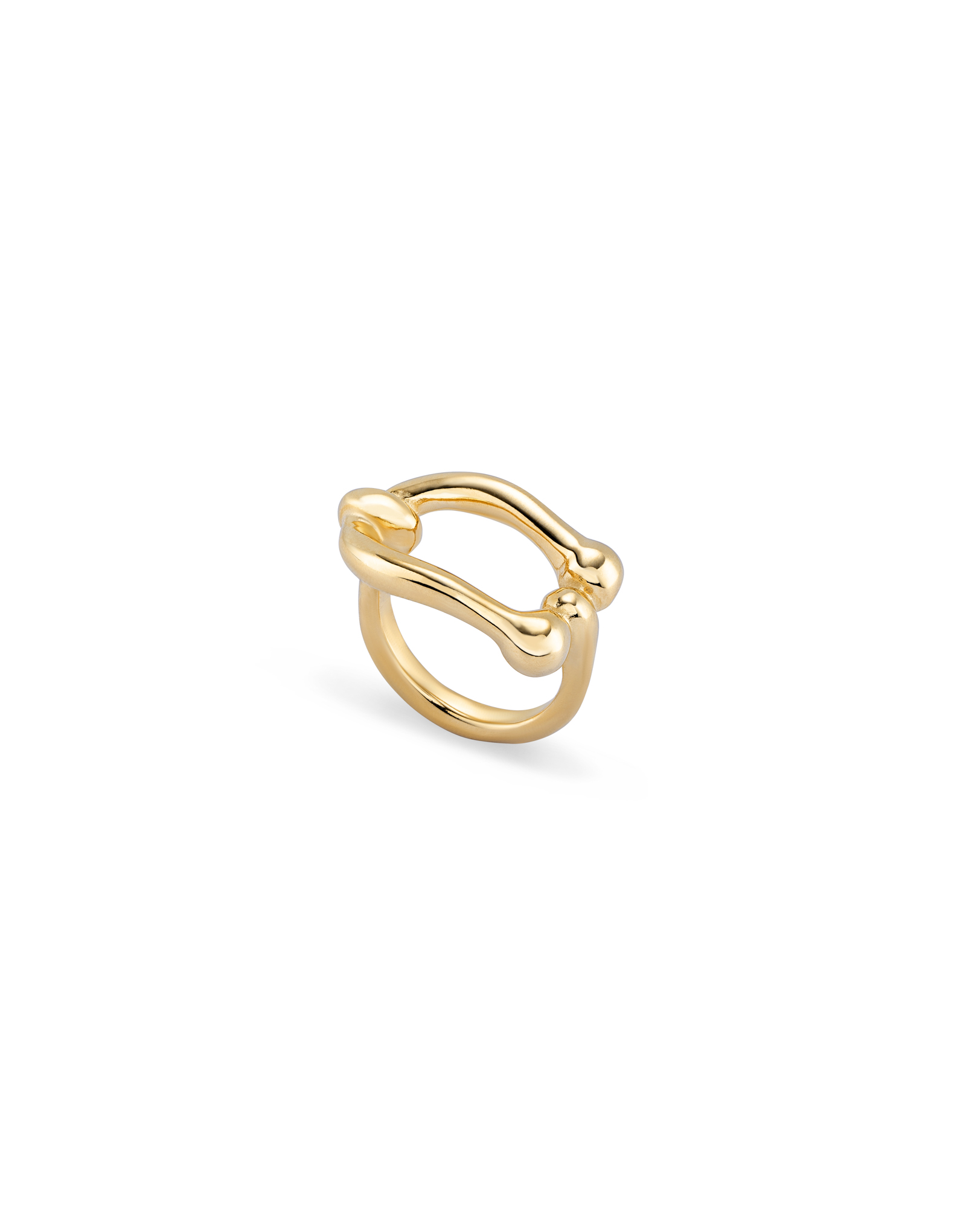 Link shaped ring, Golden, large thumbnail