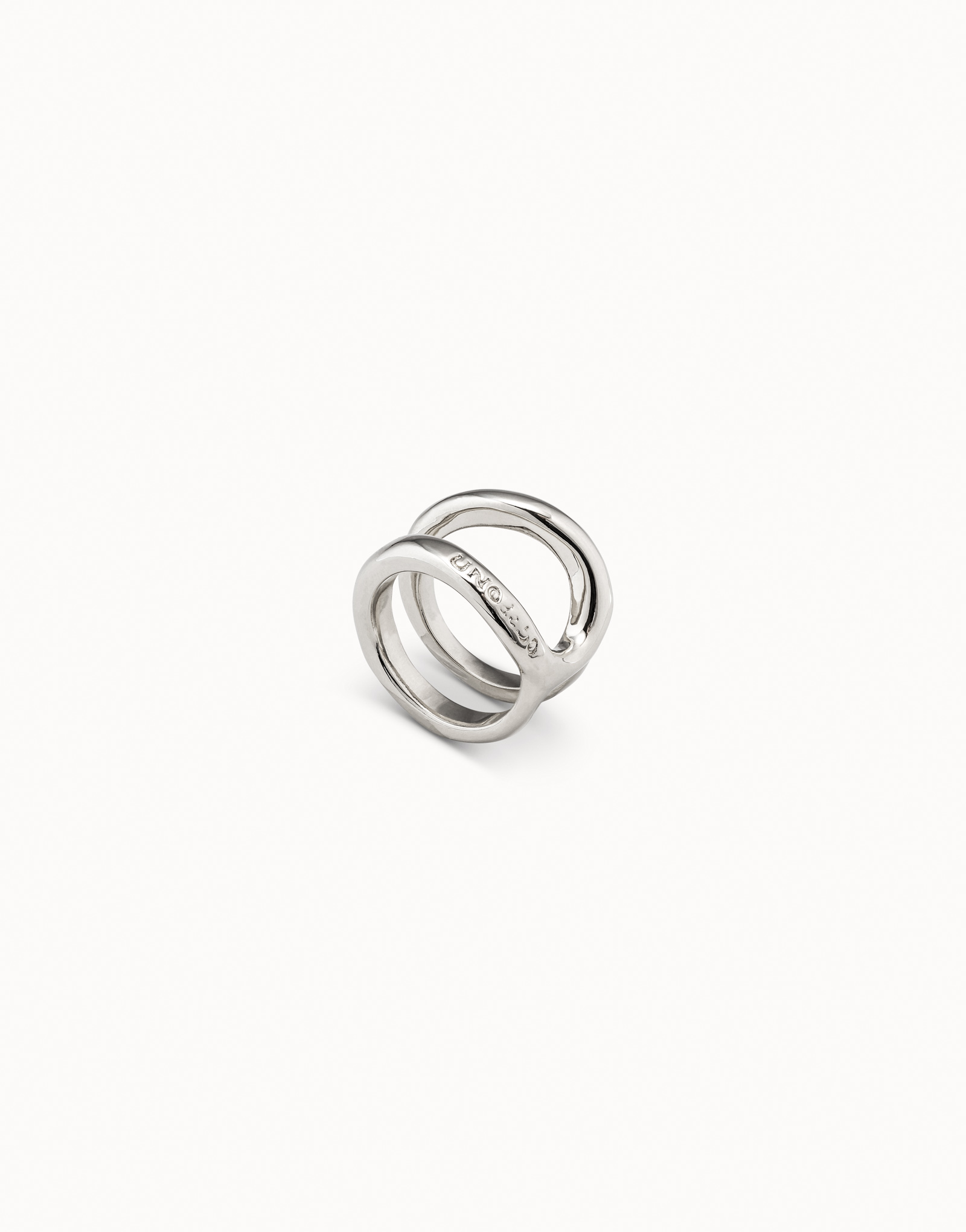 Double curved ring, Silver, large thumbnail