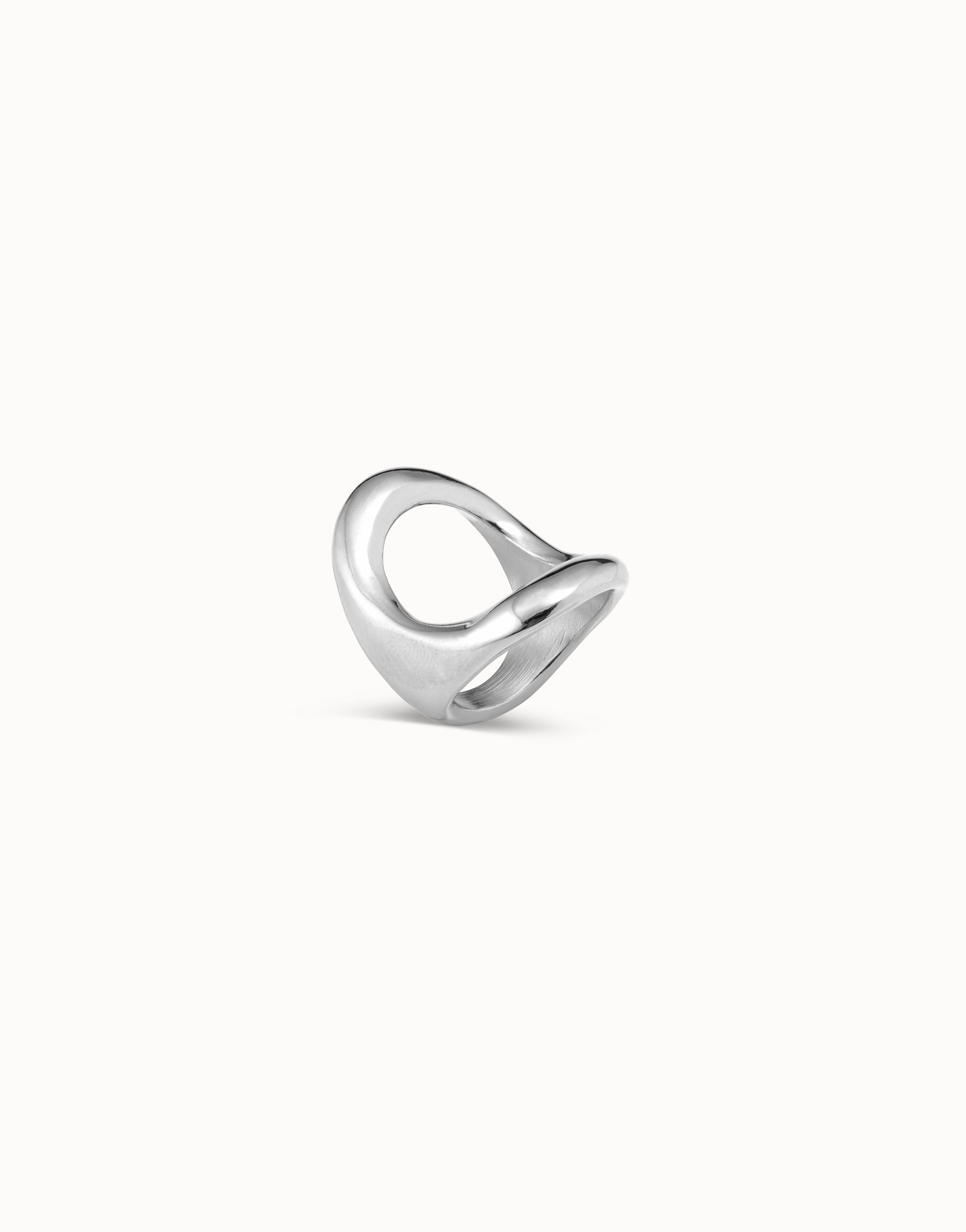 Ring with large central oval, Silver, large thumbnail