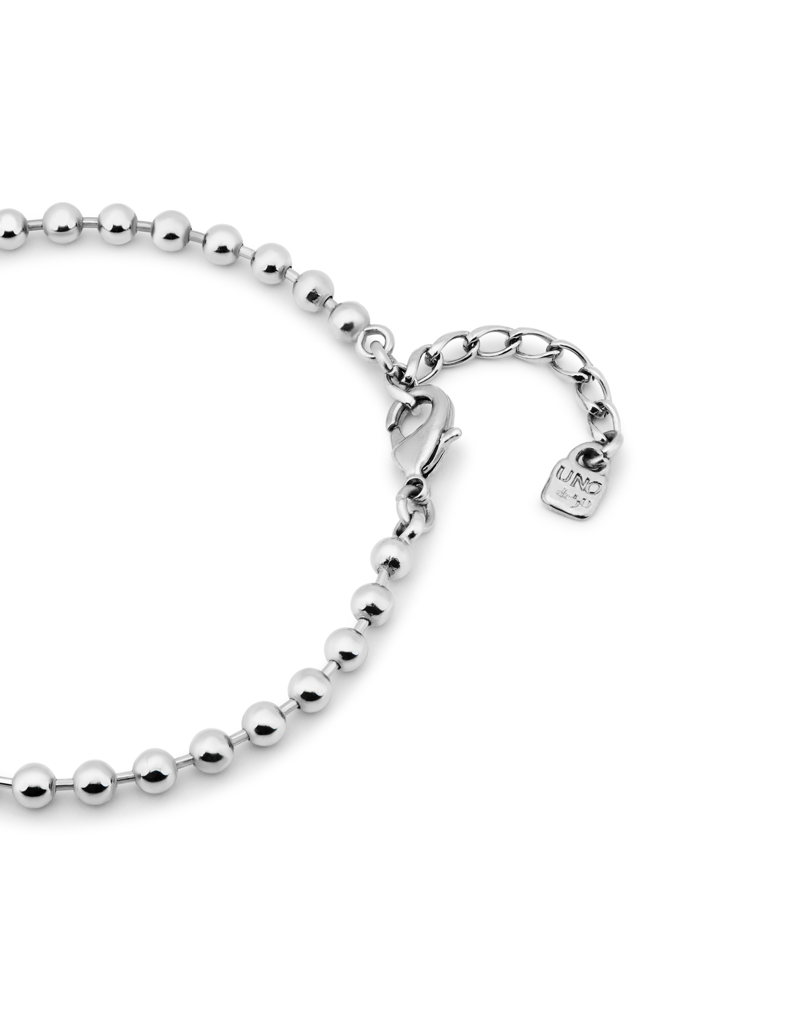 Beaded charm anklet, Silver, large thumbnail