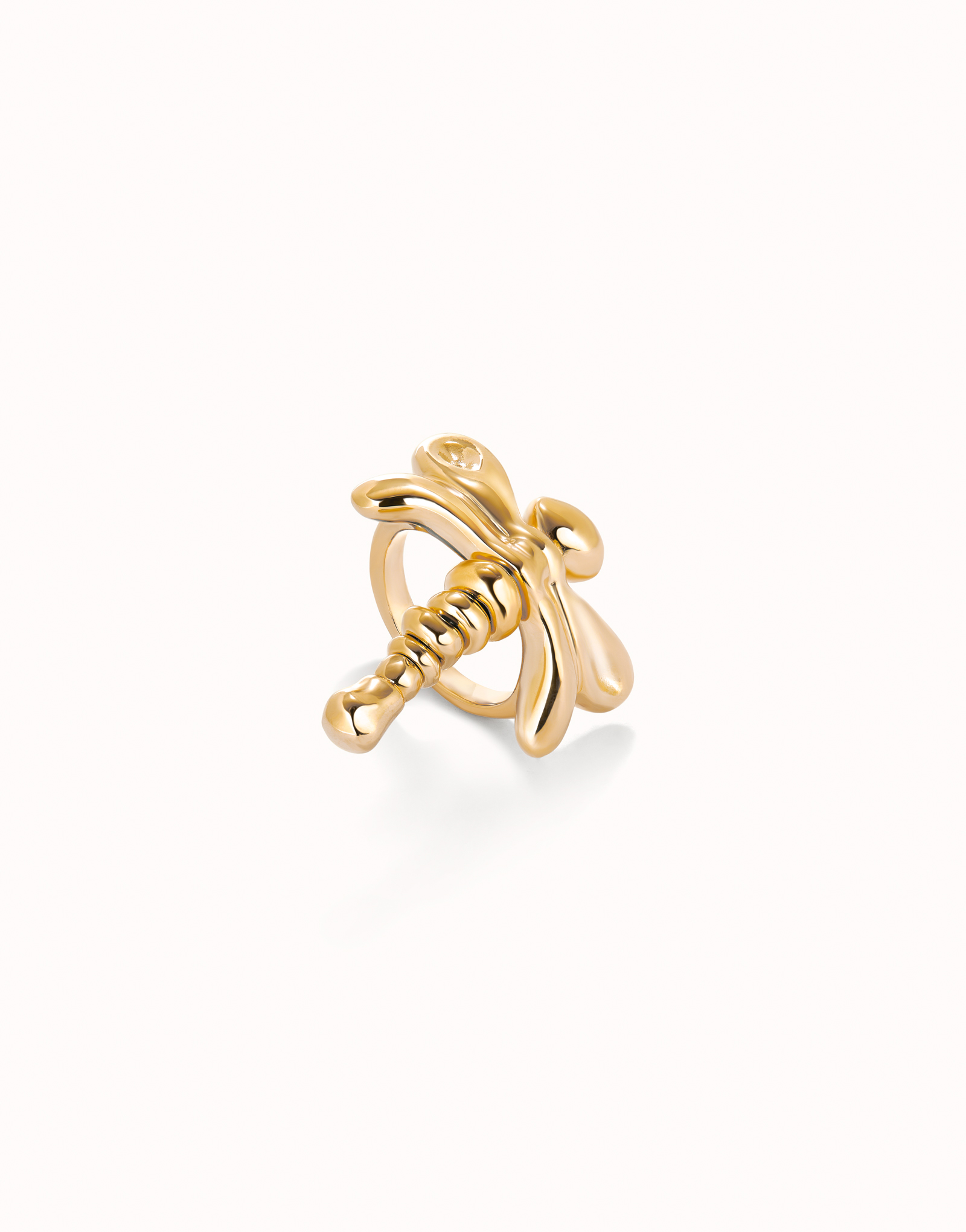 Dragonfly shape ring, Golden, large thumbnail