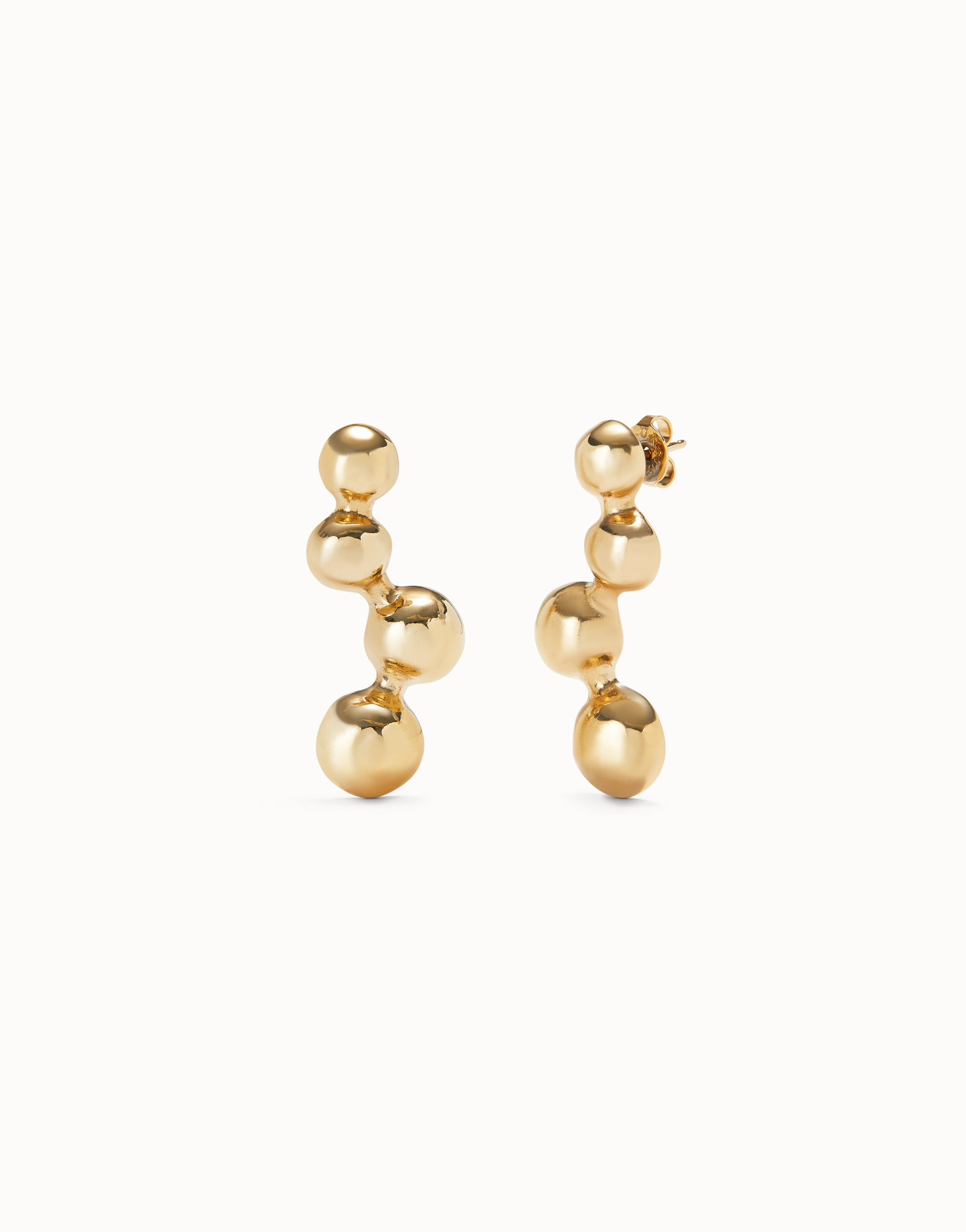 Drop earrings with beads, Golden, large thumbnail