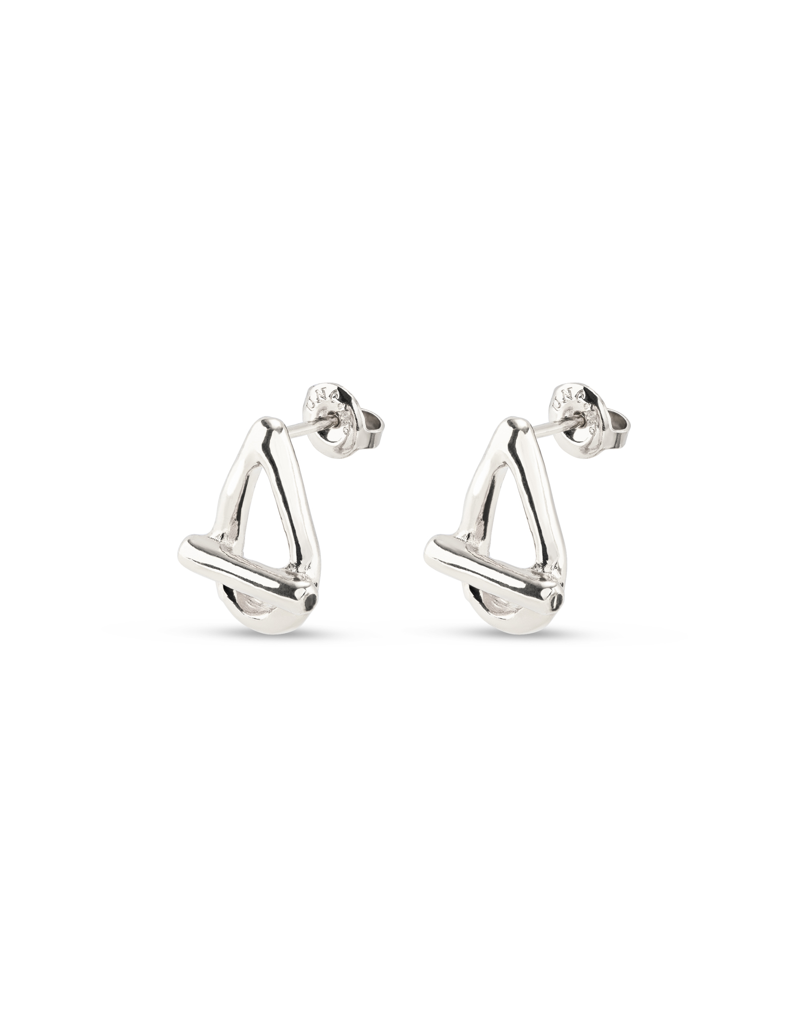 Drop oval link shaped earrings, Silver, large thumbnail