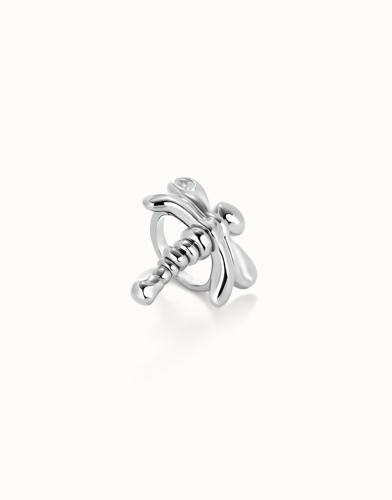 Dragonfly shape ring, Silver, large thumbnail
