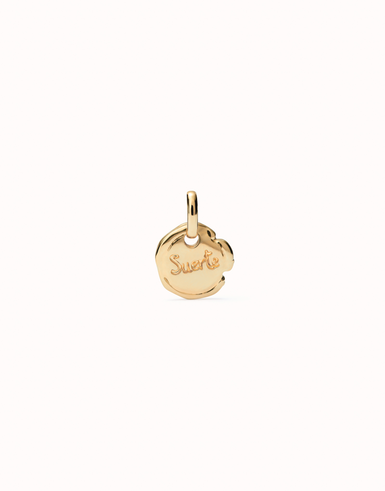Charm with the word “luck”, Golden, large thumbnail