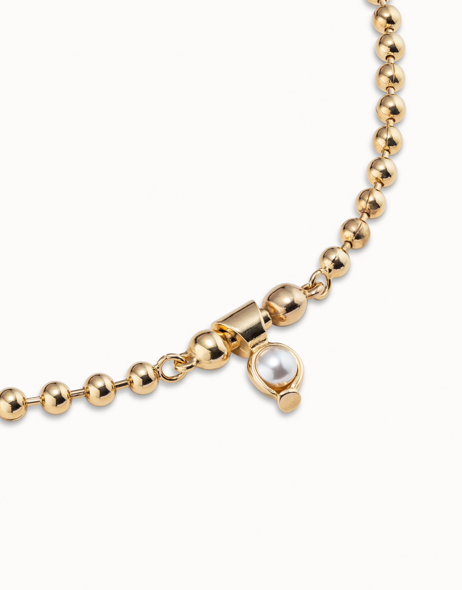 Charm with pearl, Golden, large thumbnail