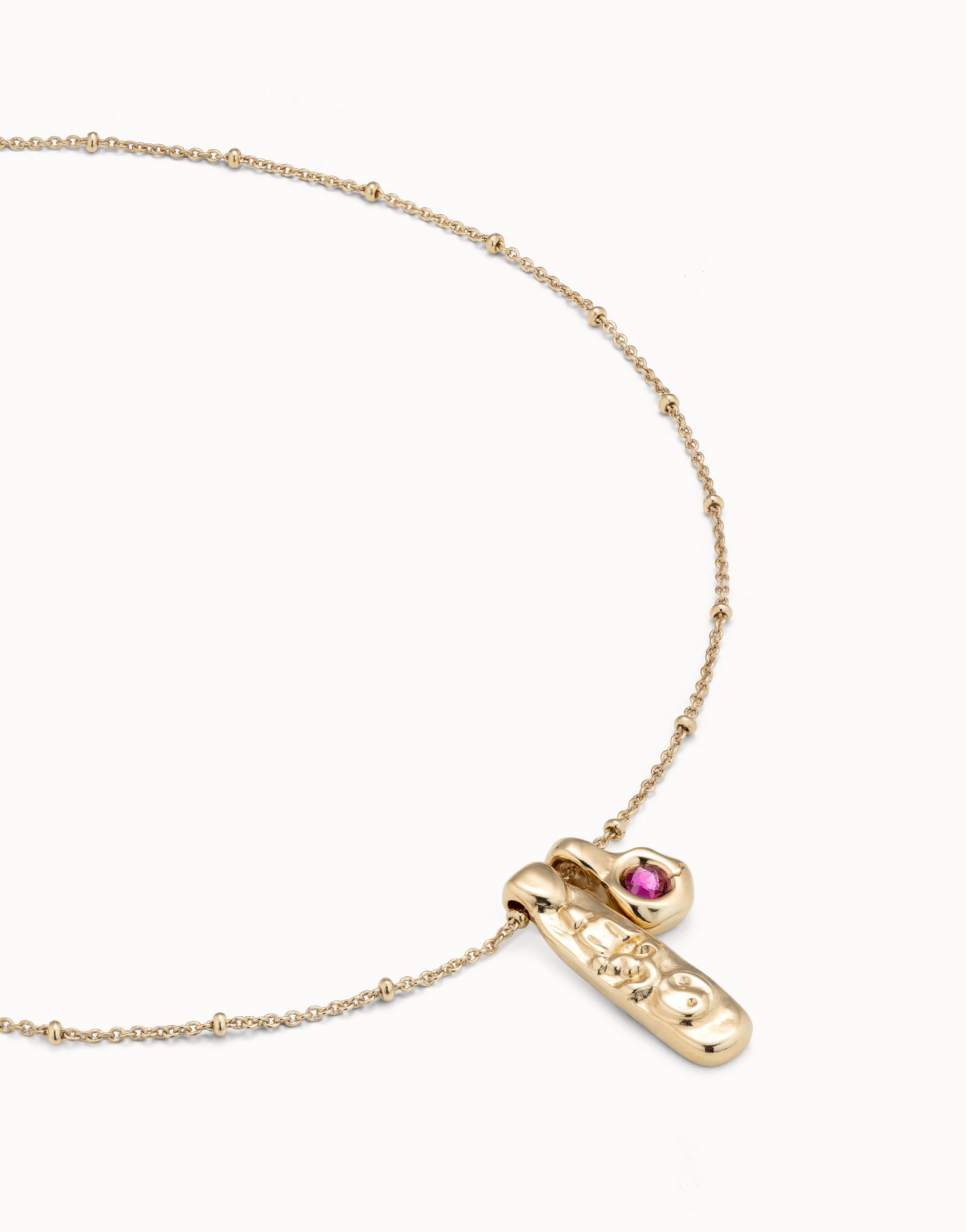 Necklace BuddhaGreen, Golden, large thumbnail