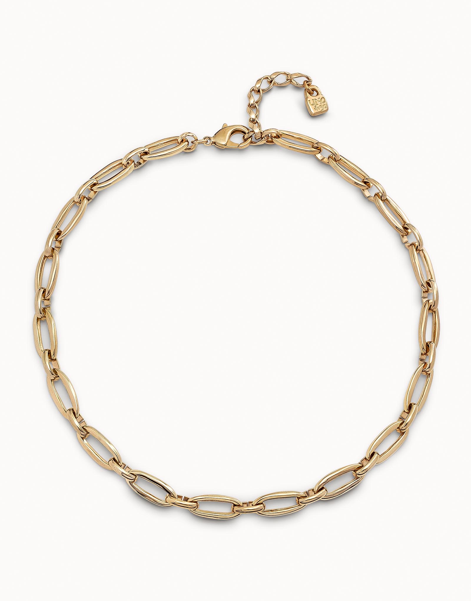 Short oval link chain necklace, Golden, large thumbnail
