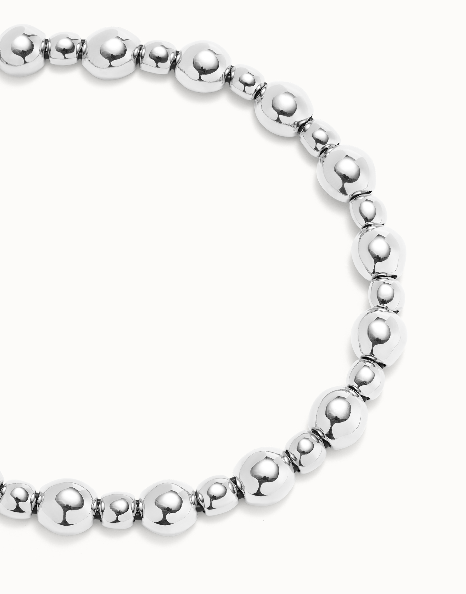 Beaded short necklace, Silver, large thumbnail