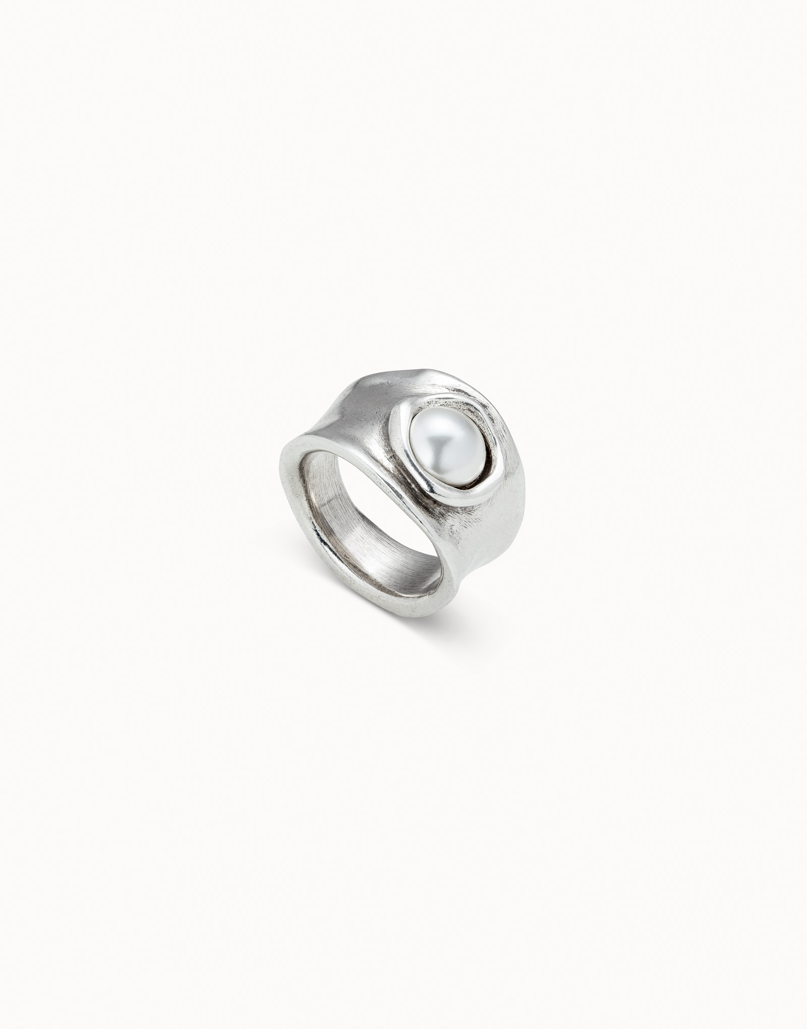 Ring with pearl, Silver, large thumbnail