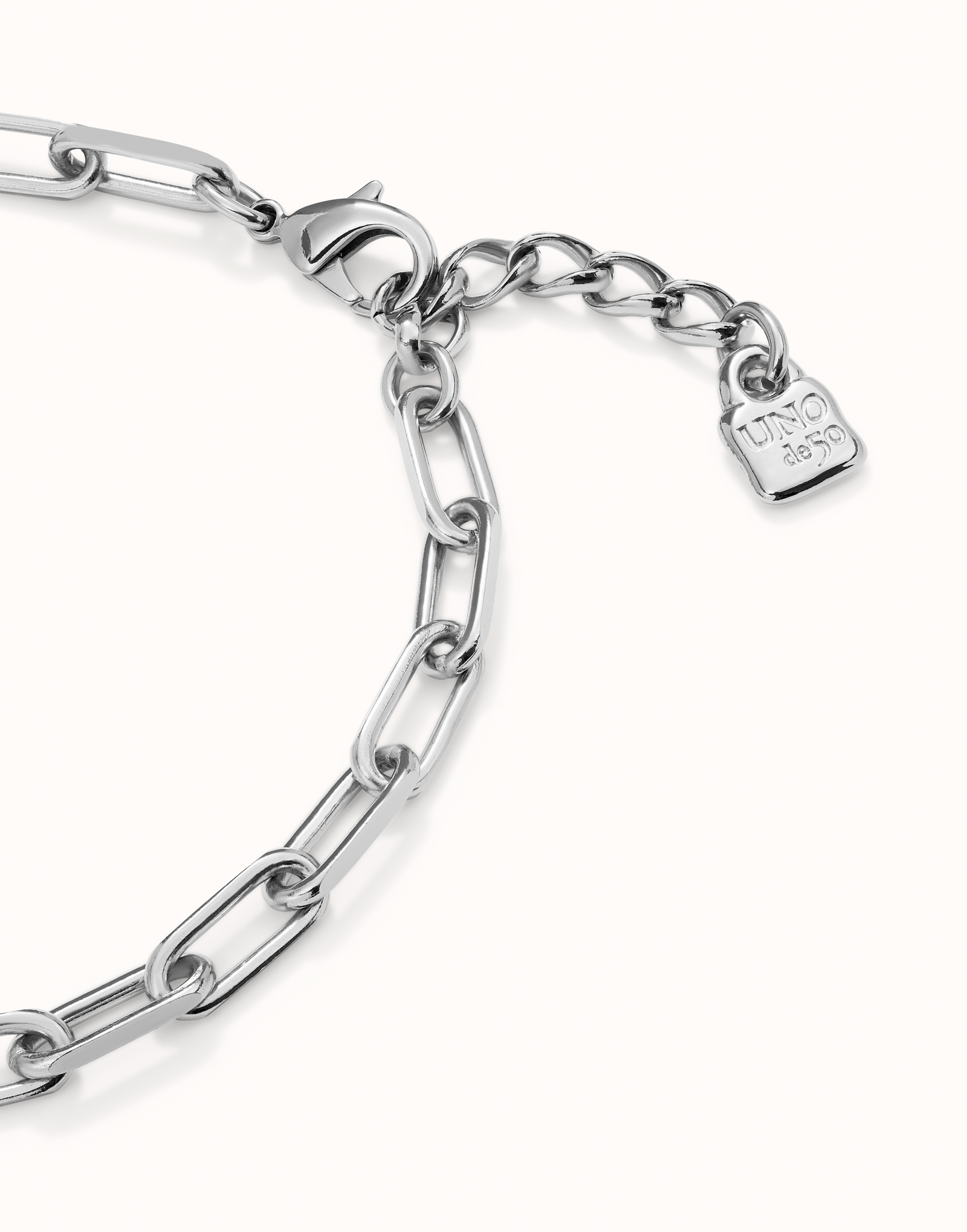 Short oval link chain necklace, Silver, large thumbnail