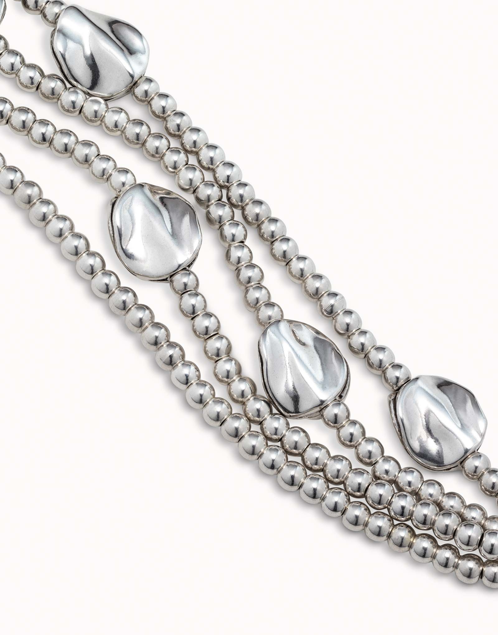 Three strand leather beaded bracelet, , large thumbnail