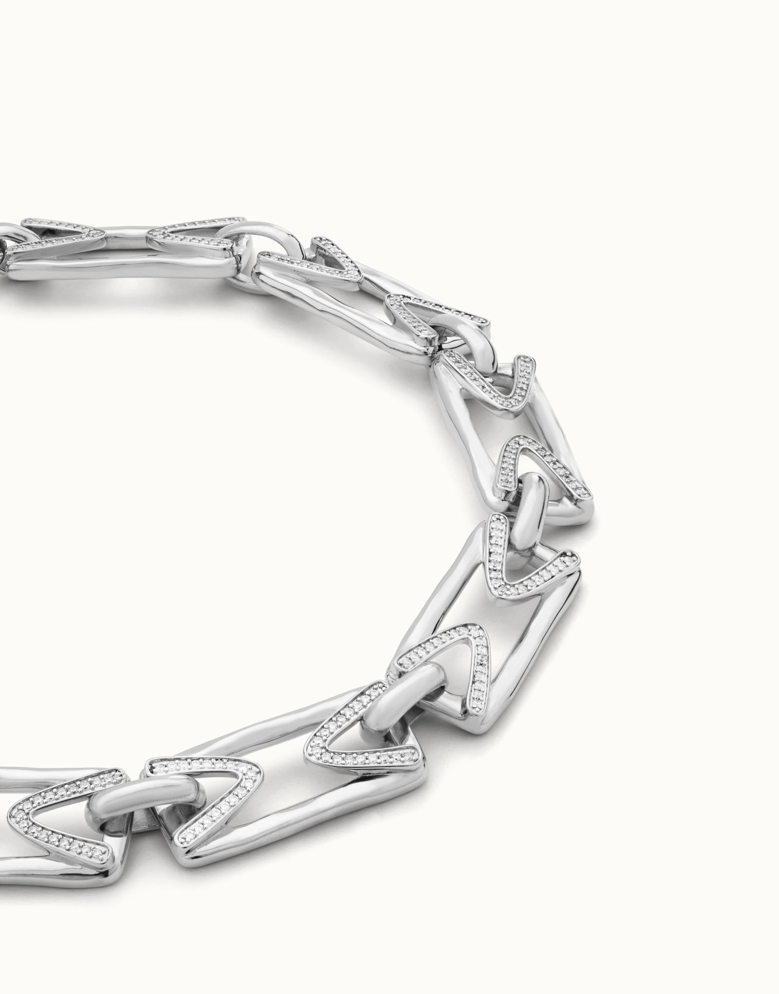 Multi strand chain necklace with topaz, Silver, large thumbnail