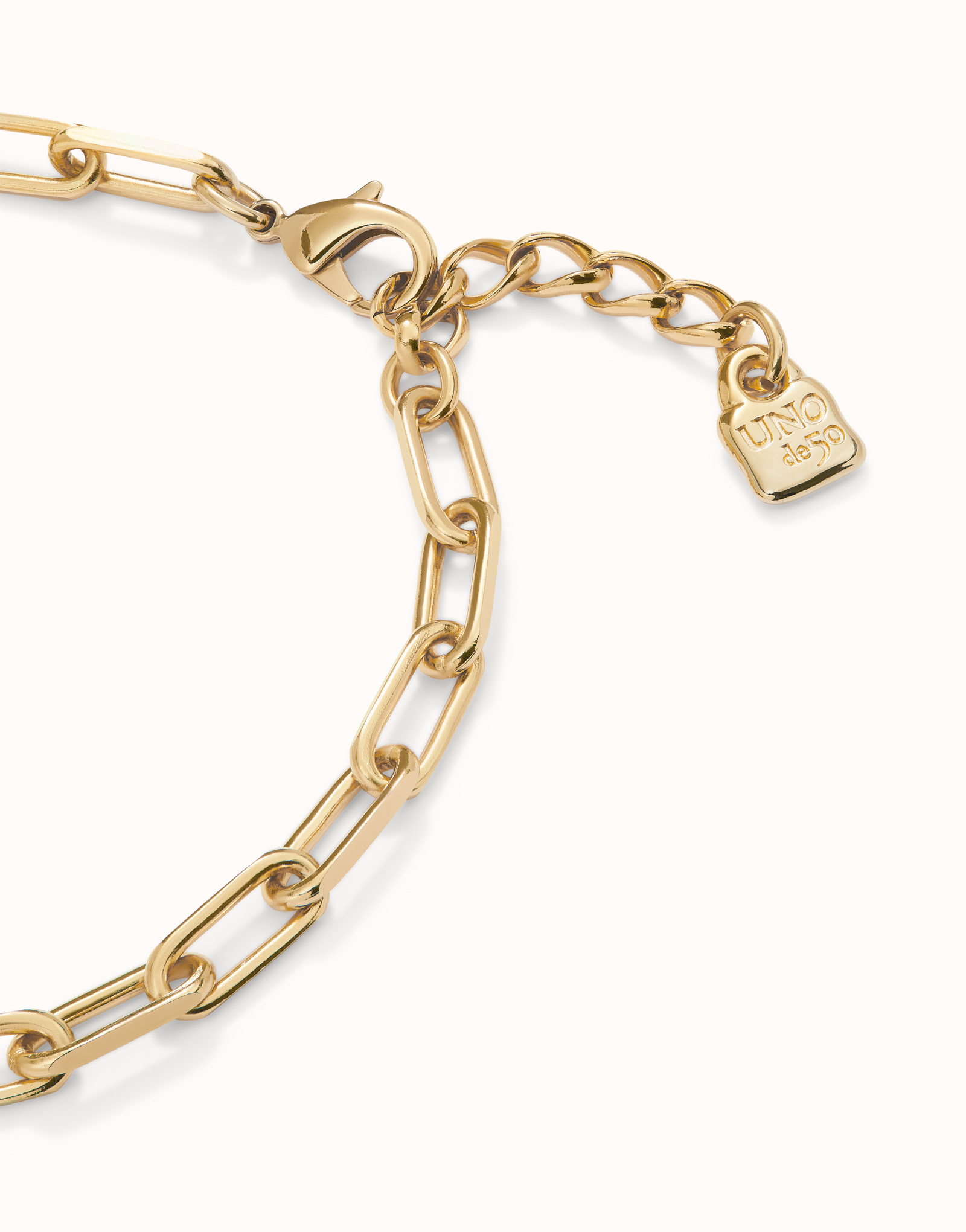 Short oval link chain necklace, Golden, large thumbnail