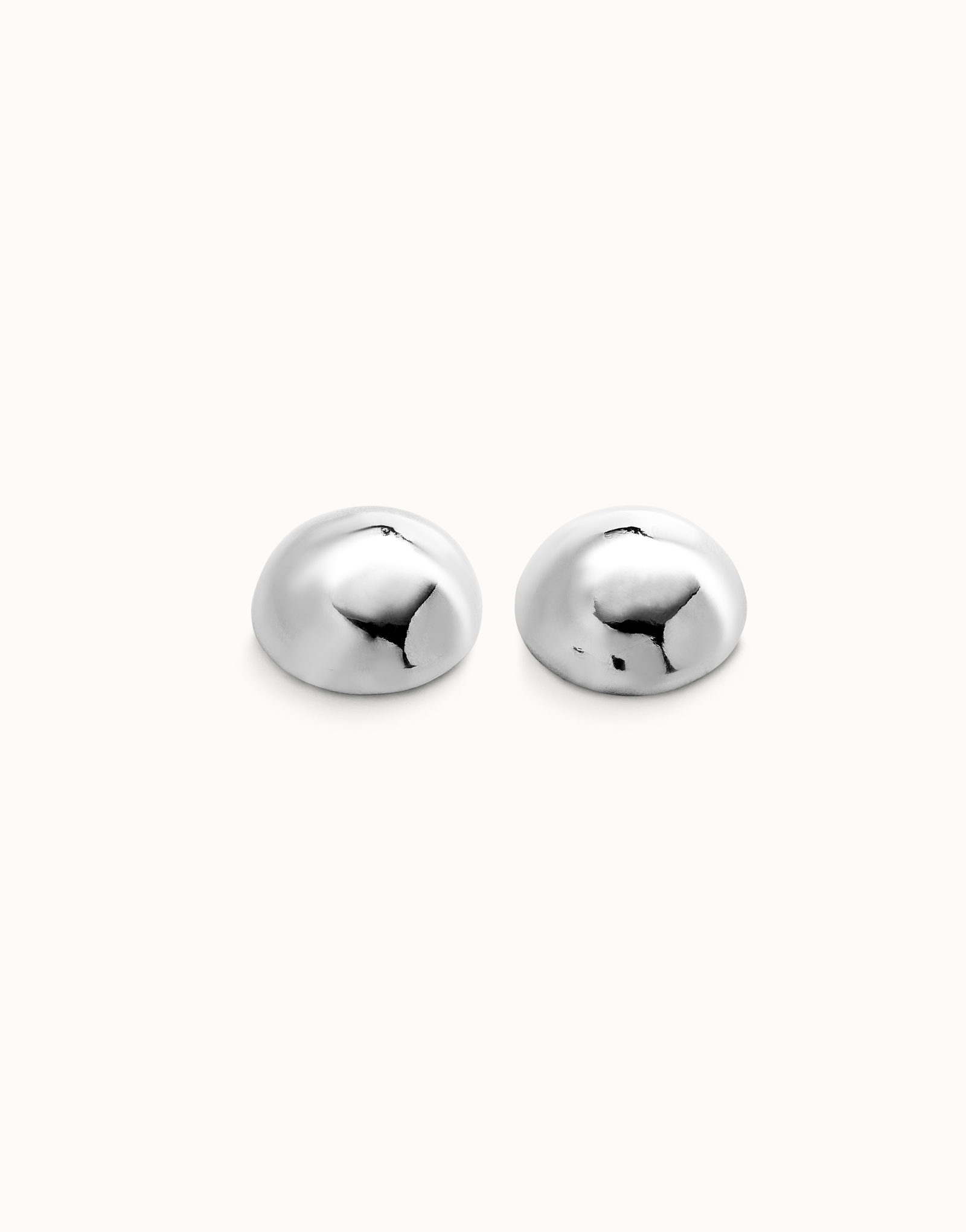 Bead shaped stud earrings, Silver, large thumbnail