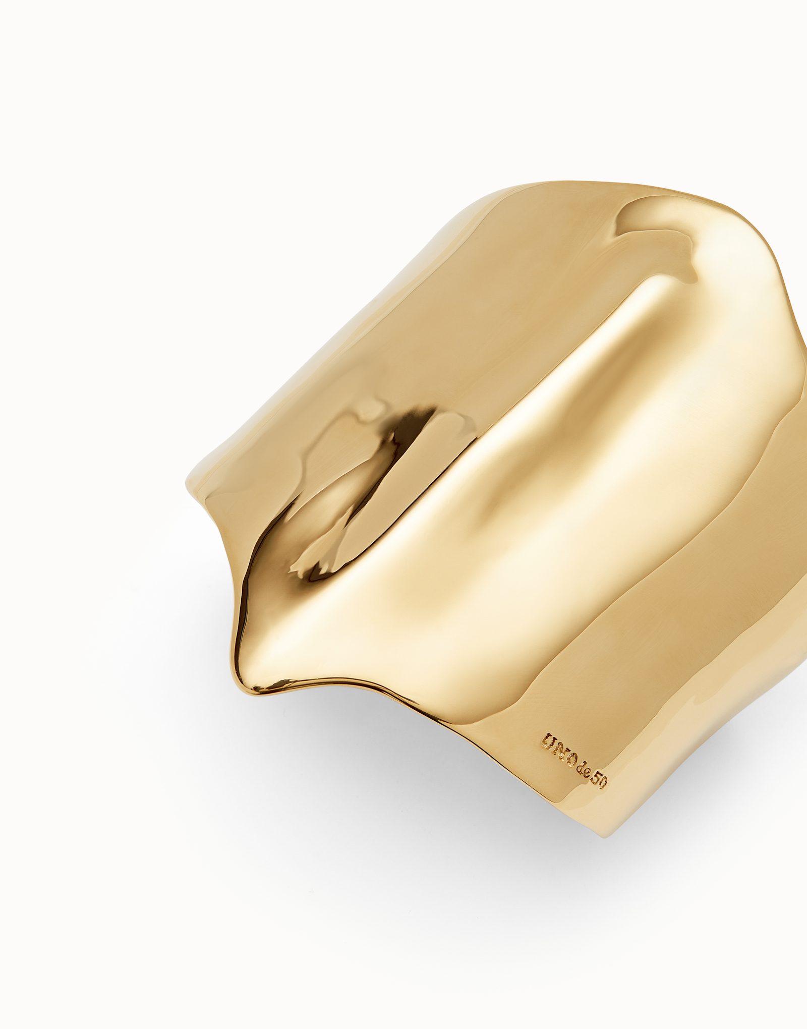 Bracciale largo placcato oro 18k struttura manta gigante, Dorado, large thumbnail