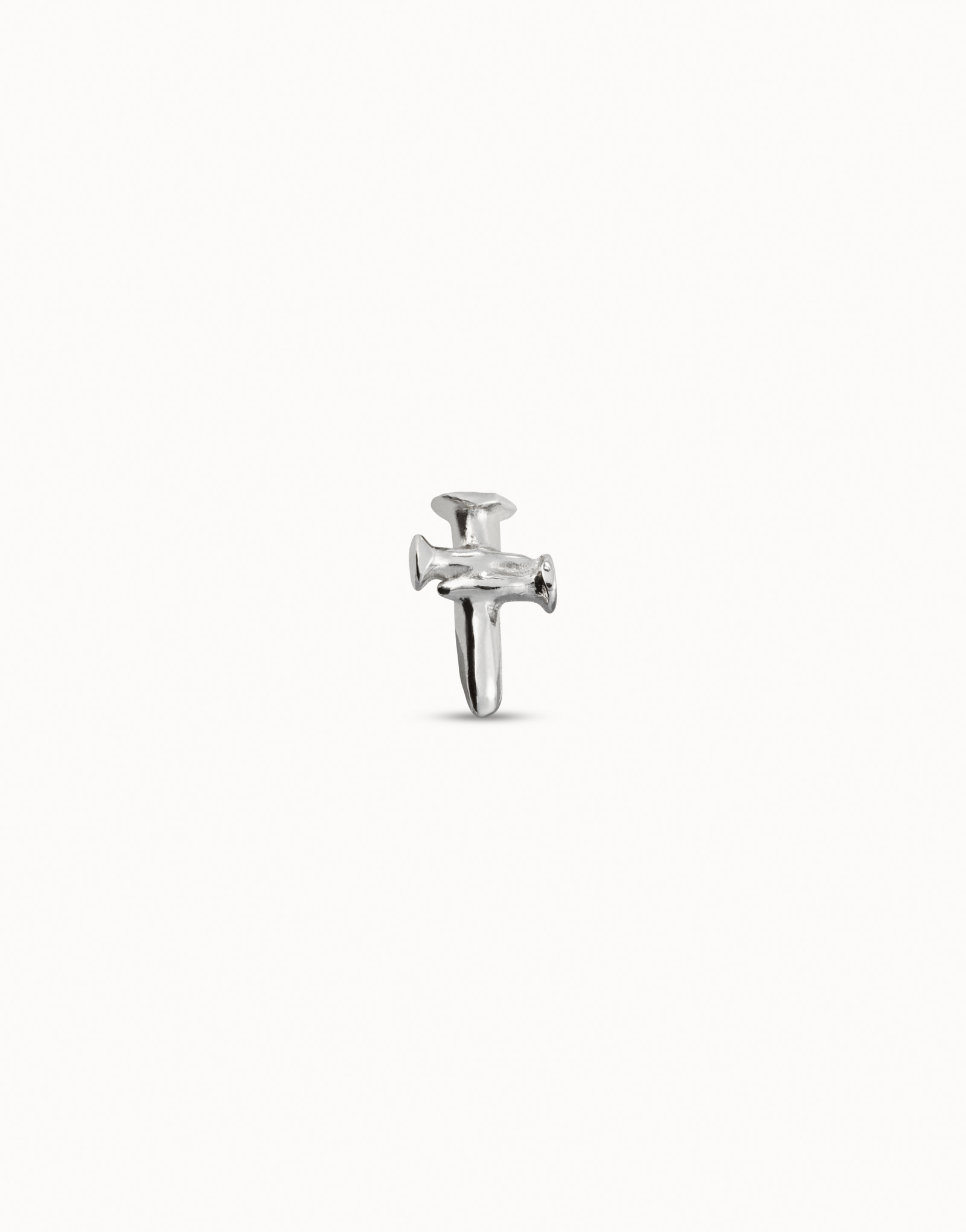 Cross Single Hoop Charm, Silver, large thumbnail