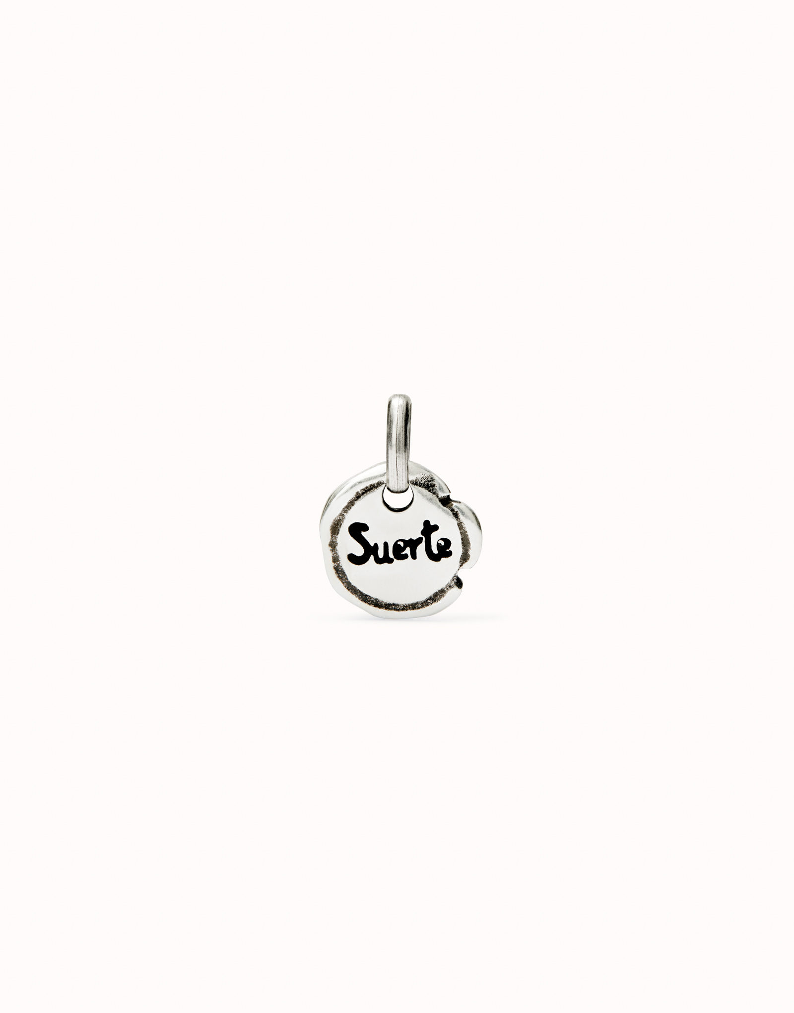 Charm with the word “luck”, Silver, large thumbnail