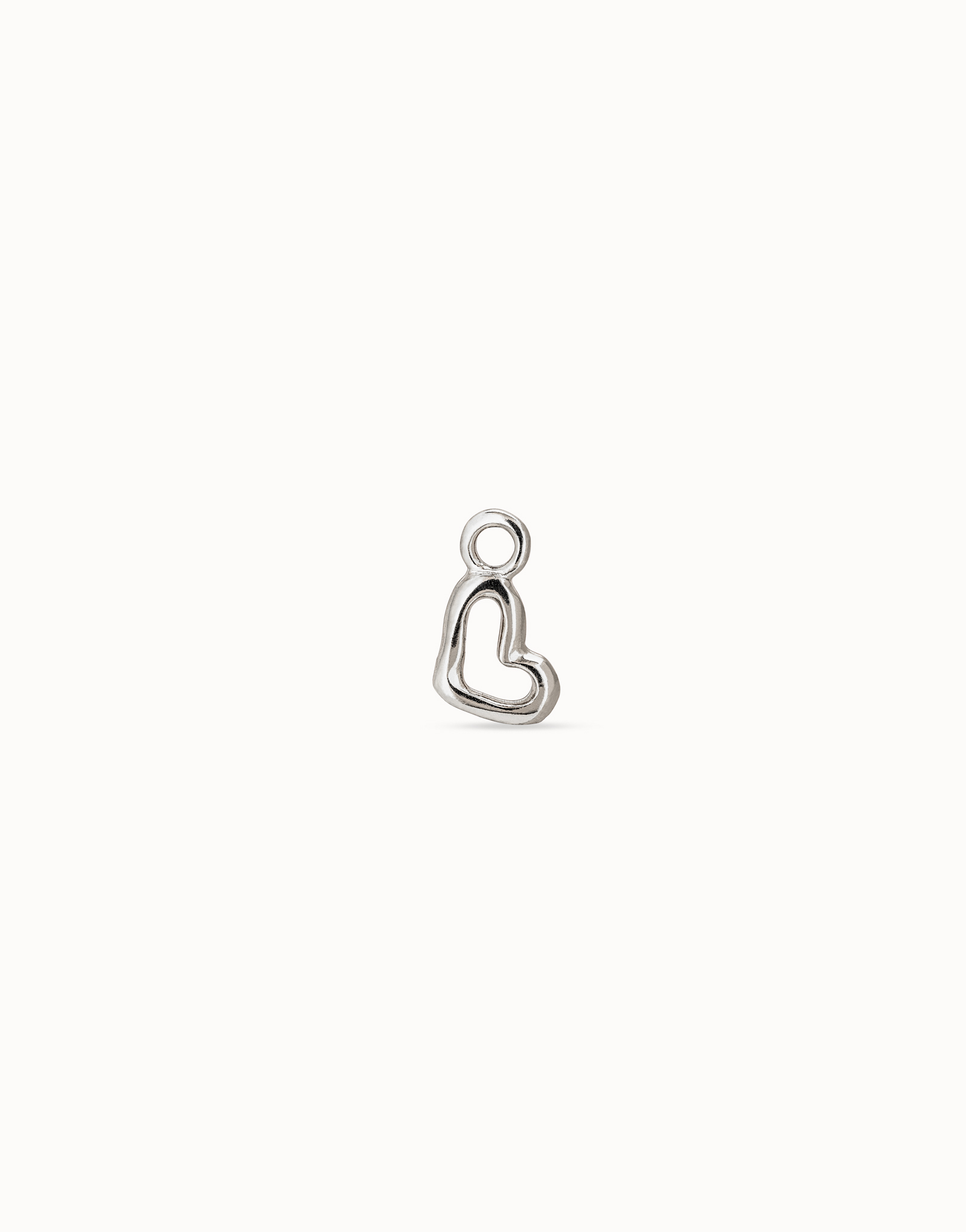 Heart  Single Hoop Charm, Silver, large thumbnail