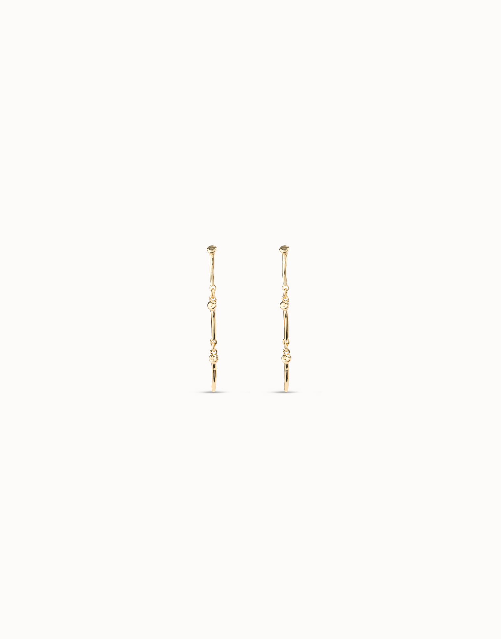 Drop eearrings with the iconic UNOde50 nail, Golden, large thumbnail