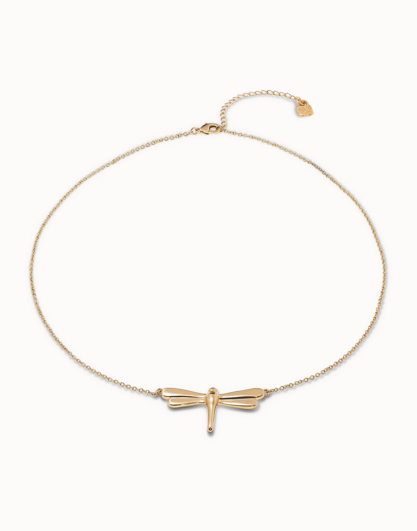 Short  chain pendant necklace  with nail, Golden, large thumbnail