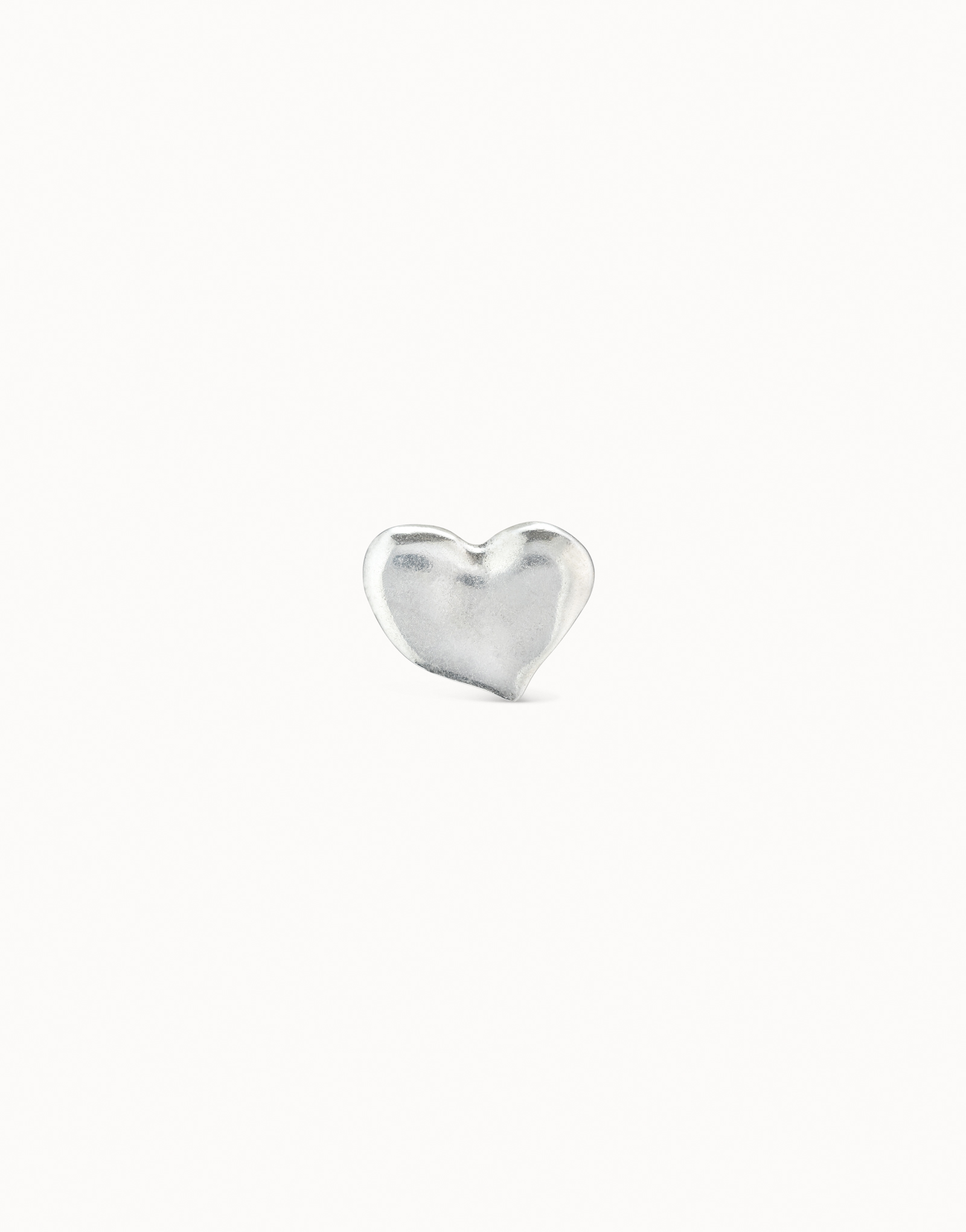 Piercing bañado en plata de ley de corazón, Plateado, large thumbnail